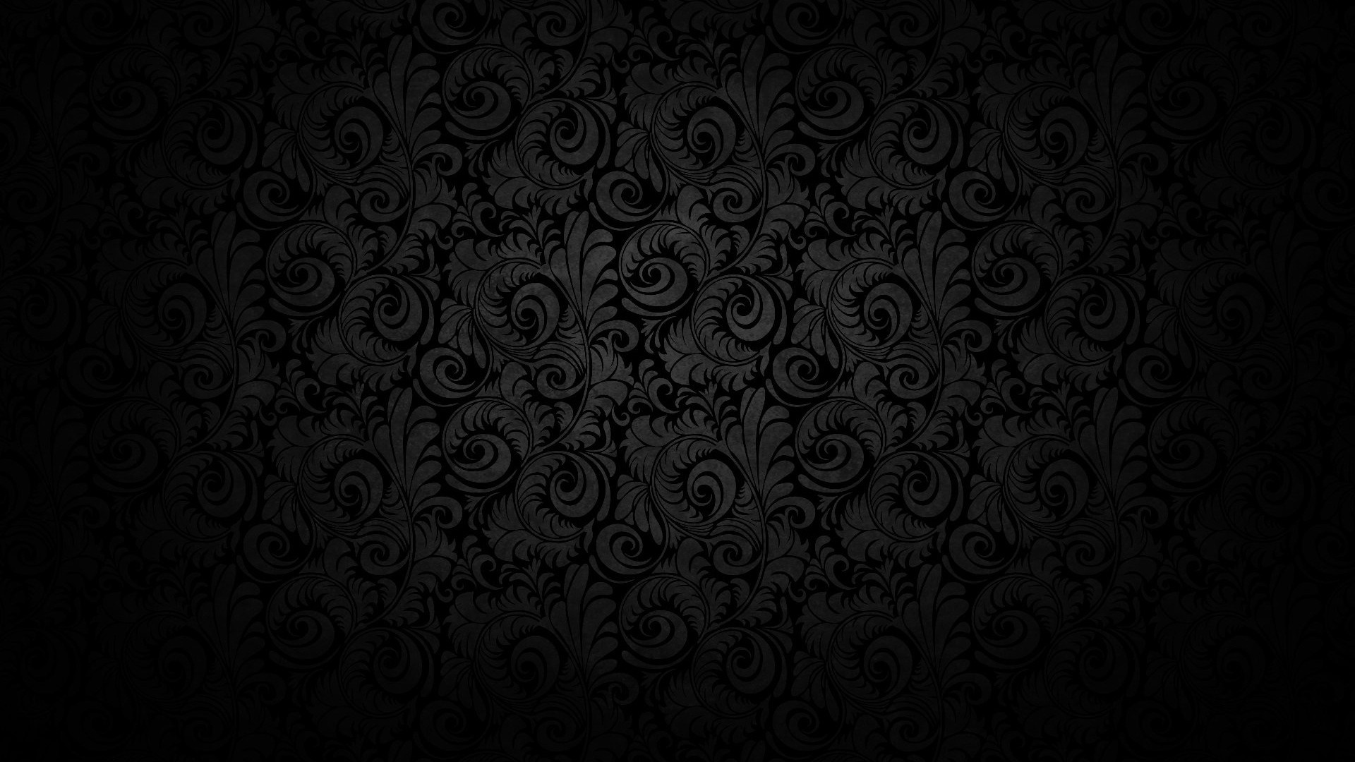 Black ornate floral pattern with gradient effect HD Wallpaper