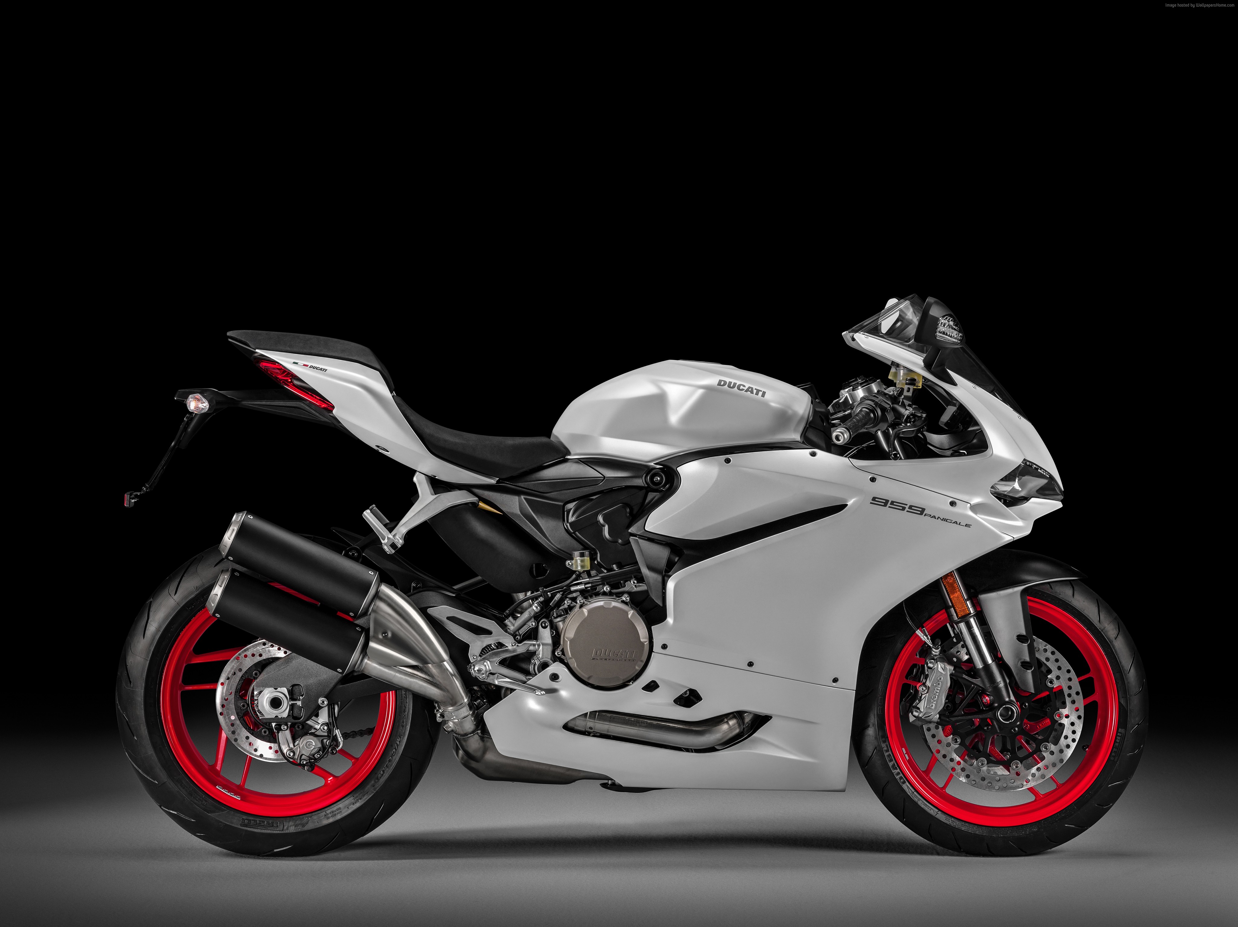White Ducati 959 Panigale Motorcycle HD Wallpaper