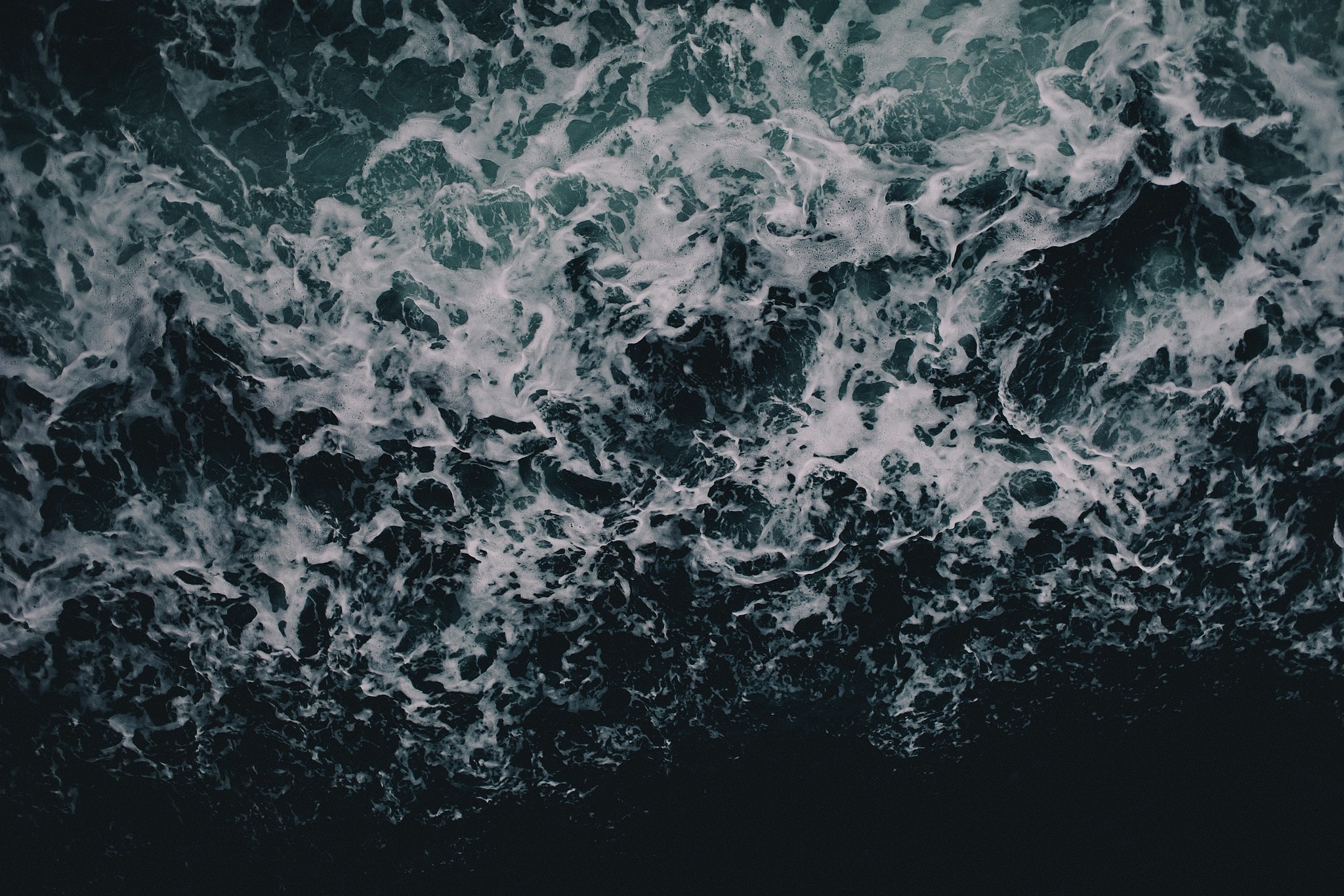 Dark Ocean Waves with White Foam HD Wallpaper