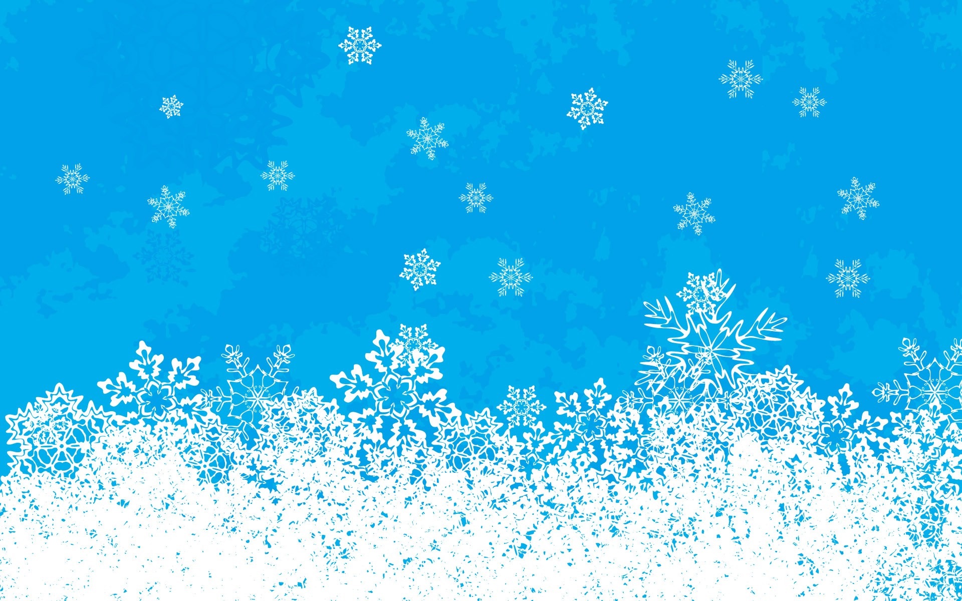 Snowflakes falling on a blue textured background HD Wallpaper