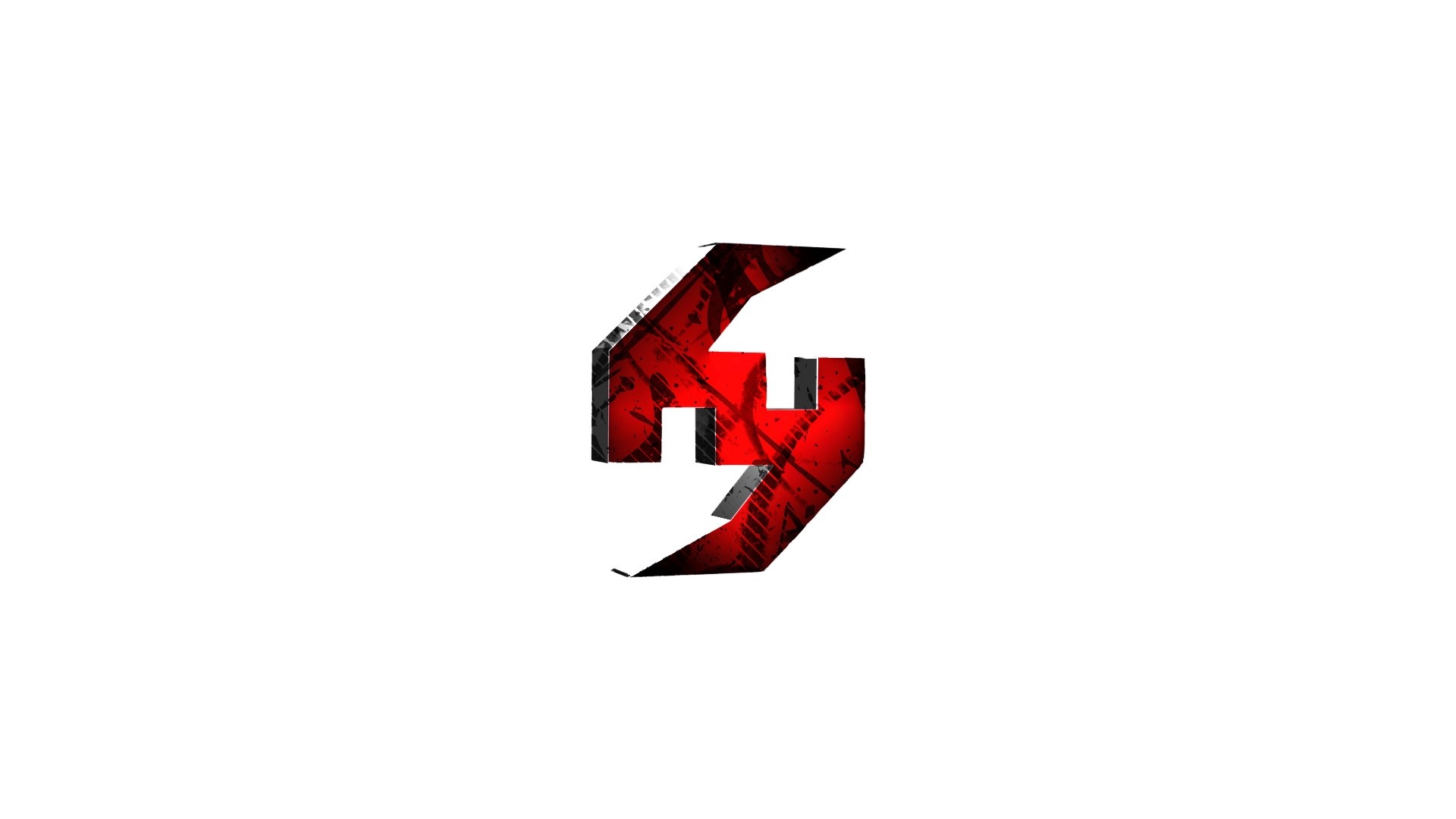 Red and black abstract logo with grunge texture HD Wallpaper