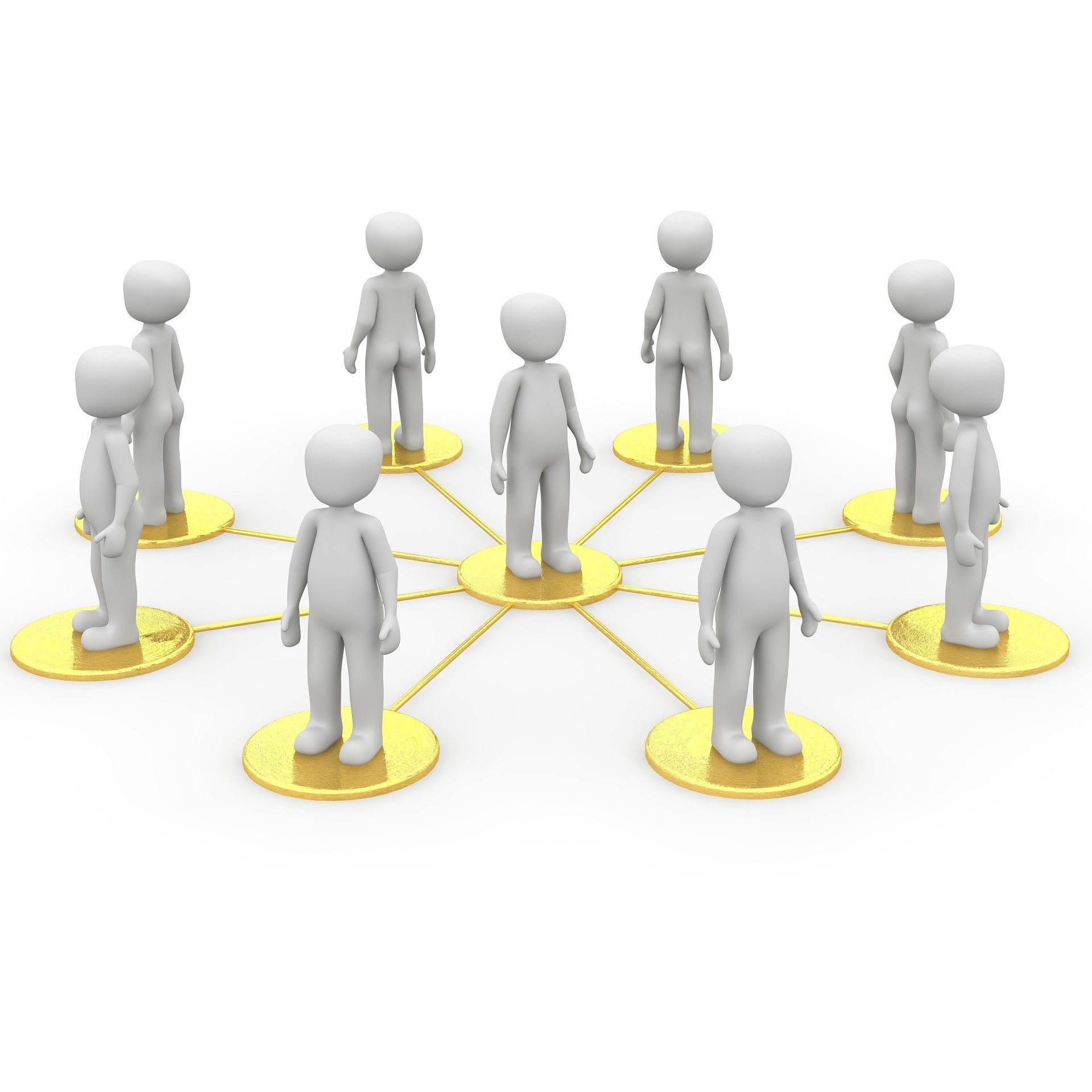 3D rendered figures connected in a network HD Wallpaper