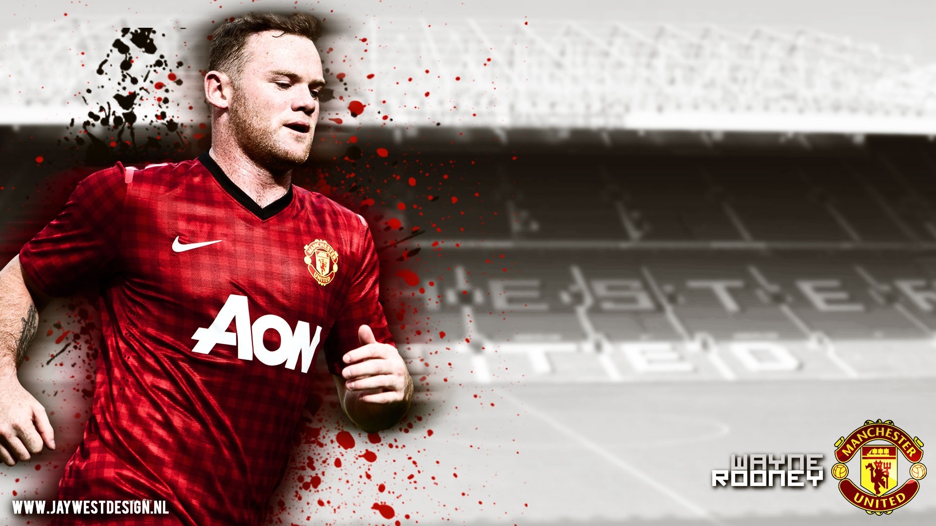 Wayne Rooney Manchester United Football Player HD Wallpaper