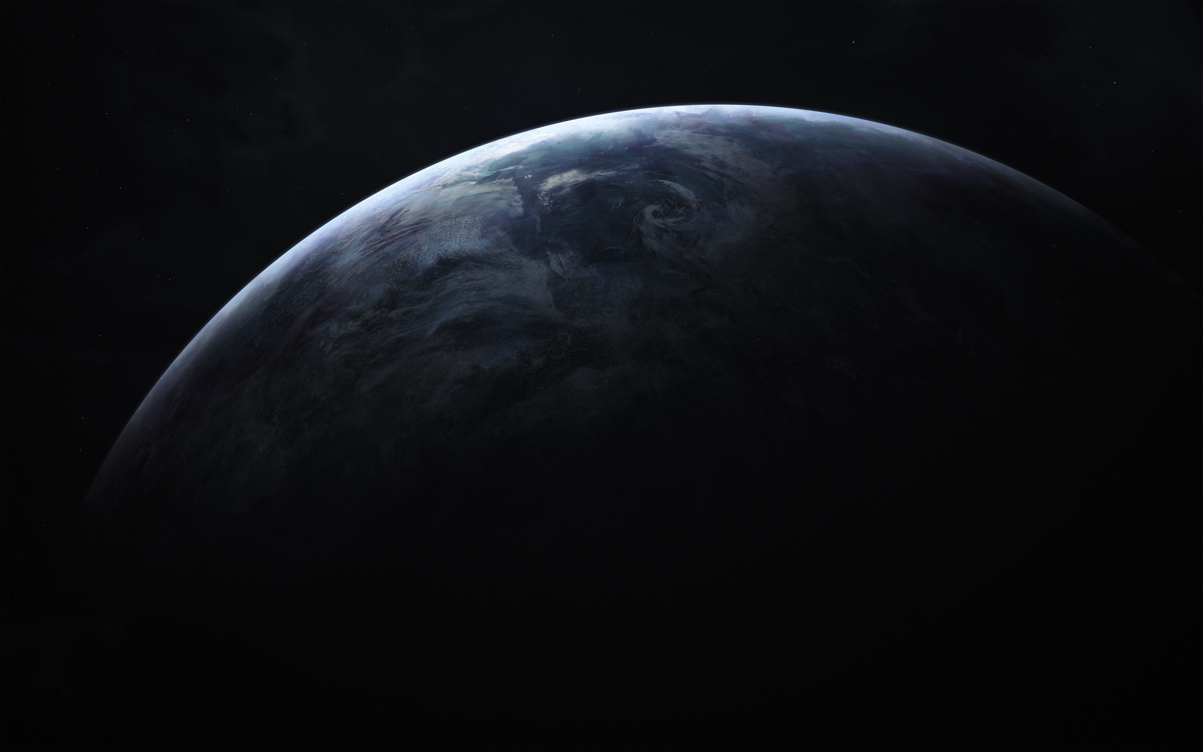 Planet in outer space with atmosphere HD Wallpaper