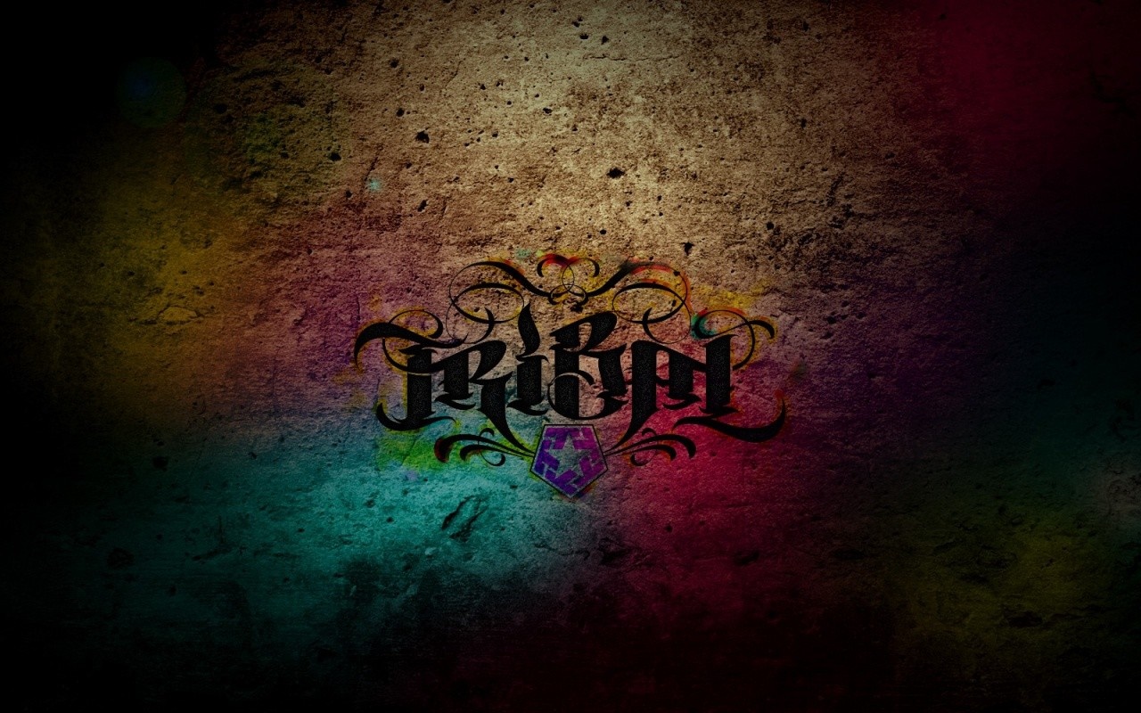 Tribal logo with colorful texture HD Wallpaper