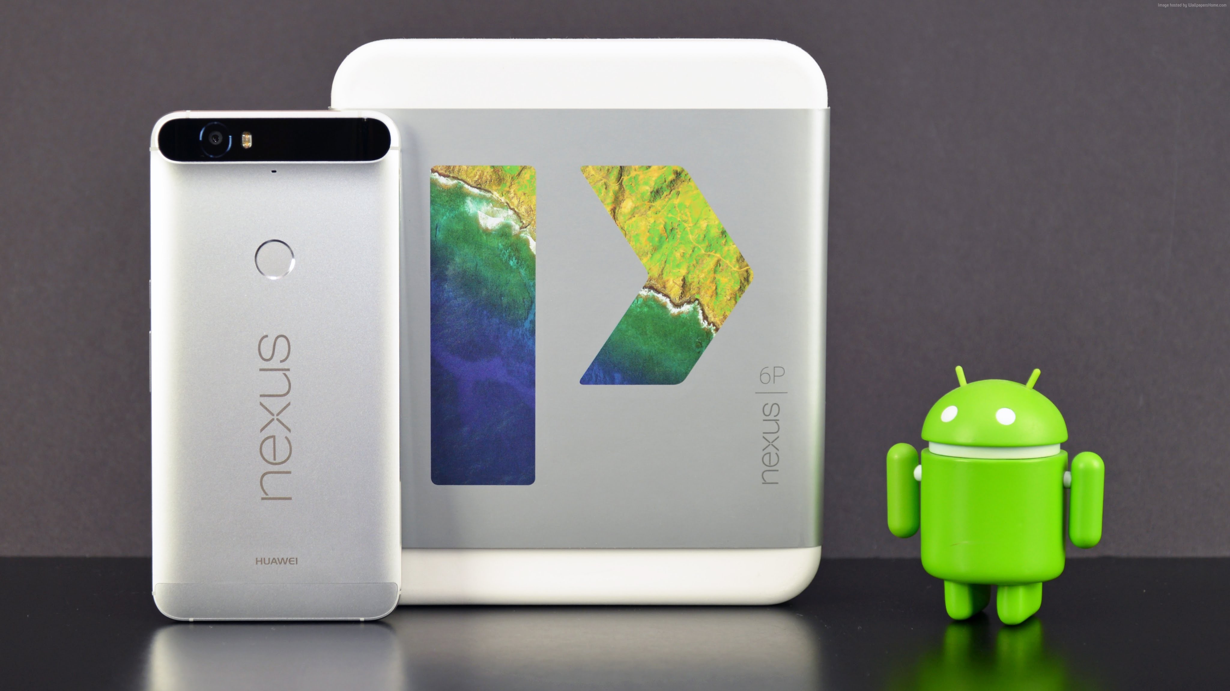 Google Nexus 6P smartphone and Android mascot HD Wallpaper