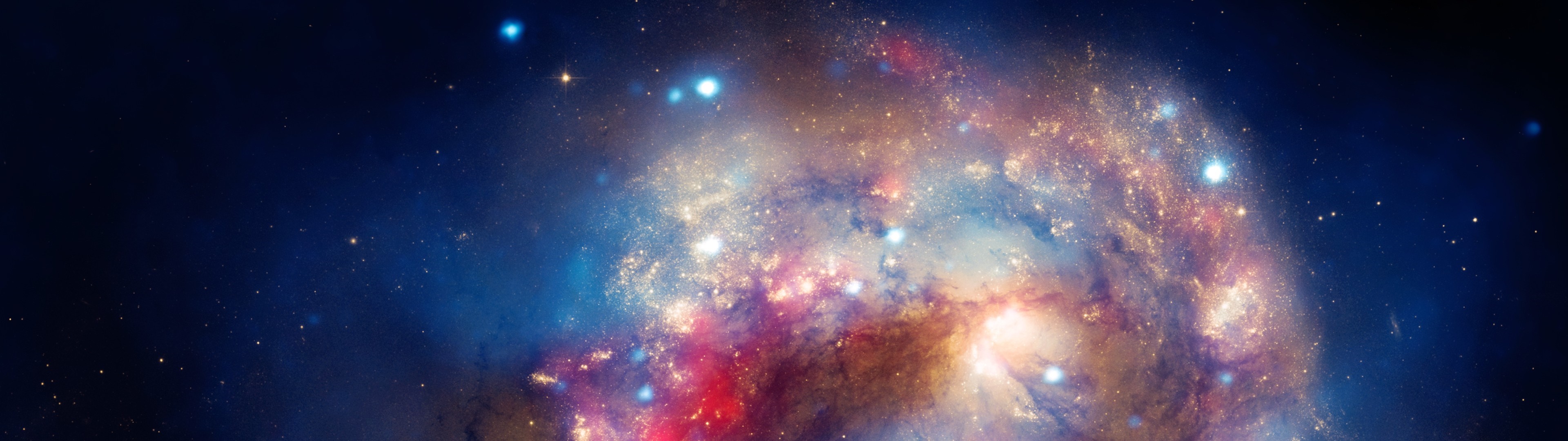 Interacting galaxies with bright star-forming regions HD Wallpaper