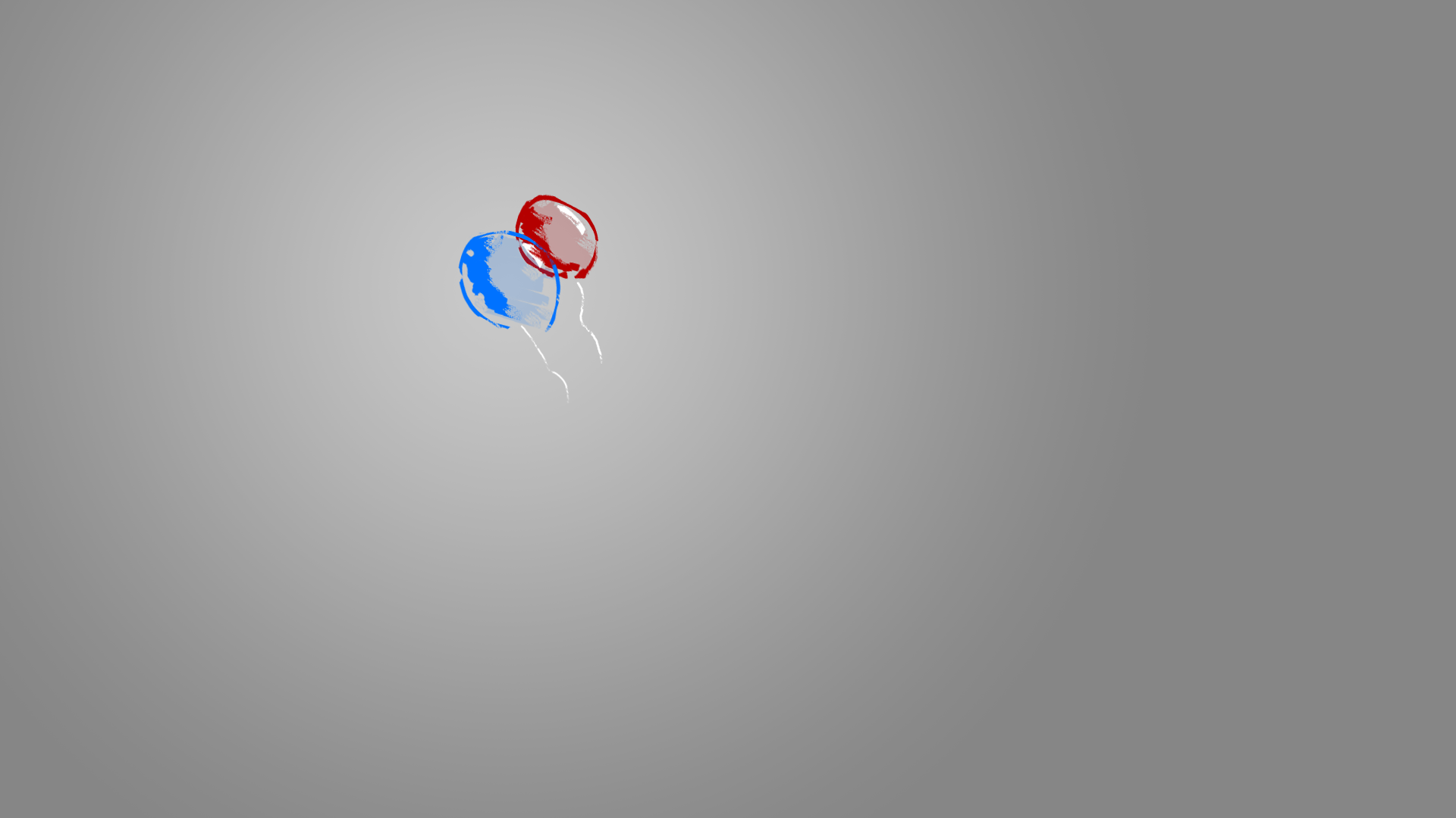 Red and blue balloons on a gray background HD Wallpaper
