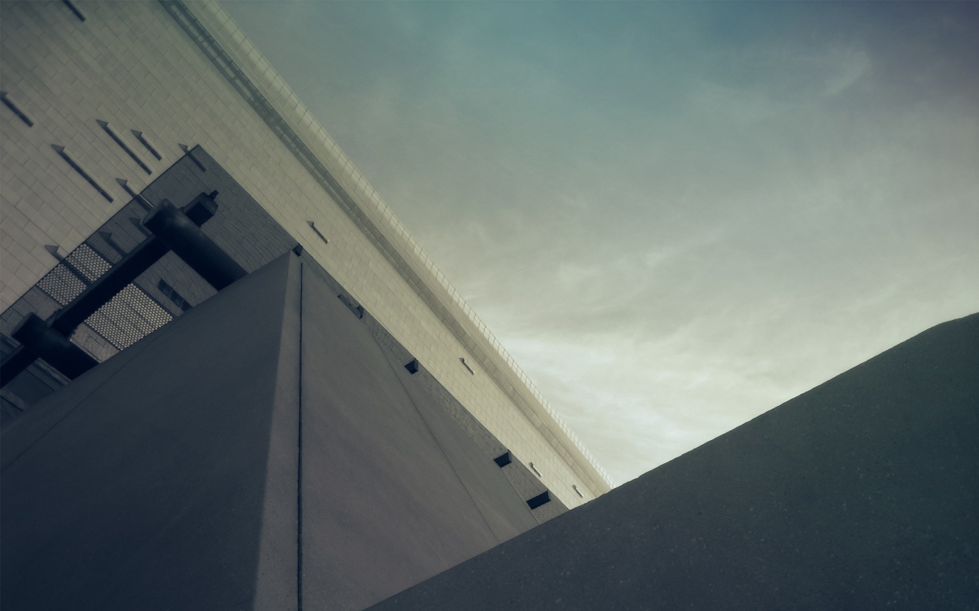 Abstract architecture against a cloudy sky HD Wallpaper