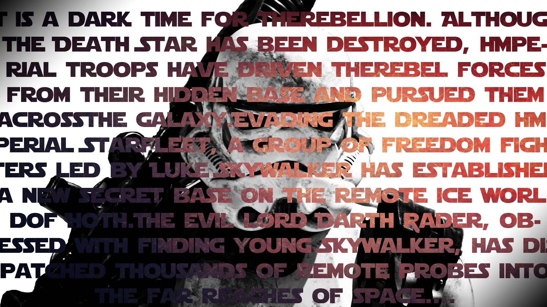 Star Wars typography poster with Stormtrooper HD Wallpaper
