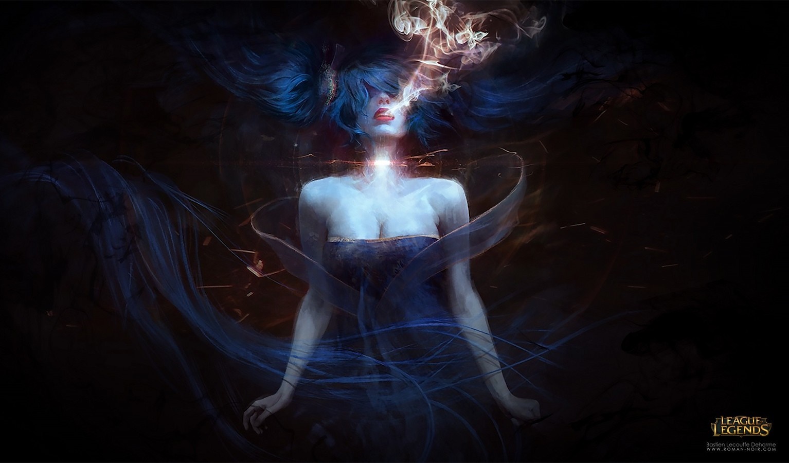 Sona from League of Legends in darkness HD Wallpaper