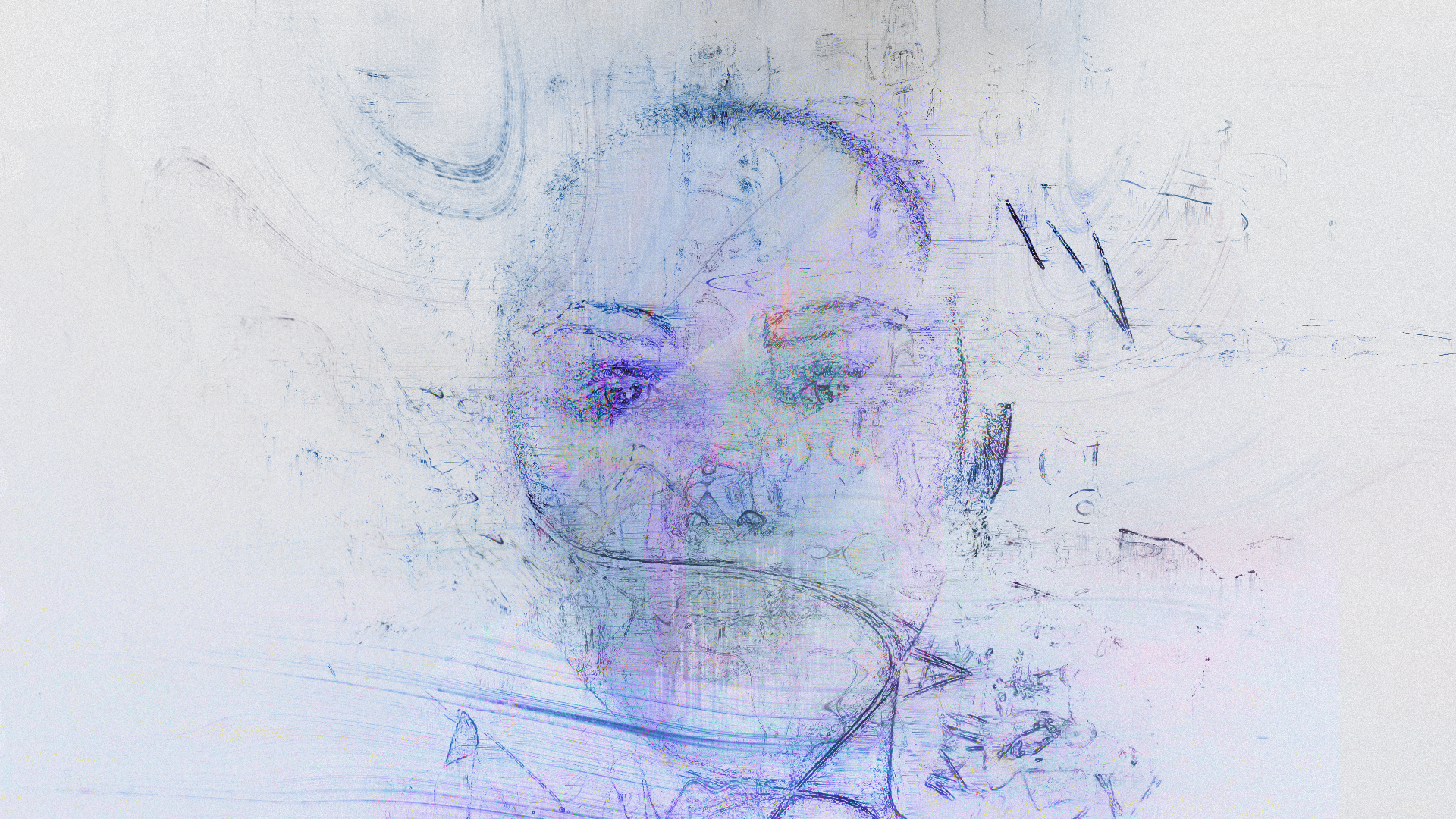 Abstract portrait with blue and purple tones HD Wallpaper
