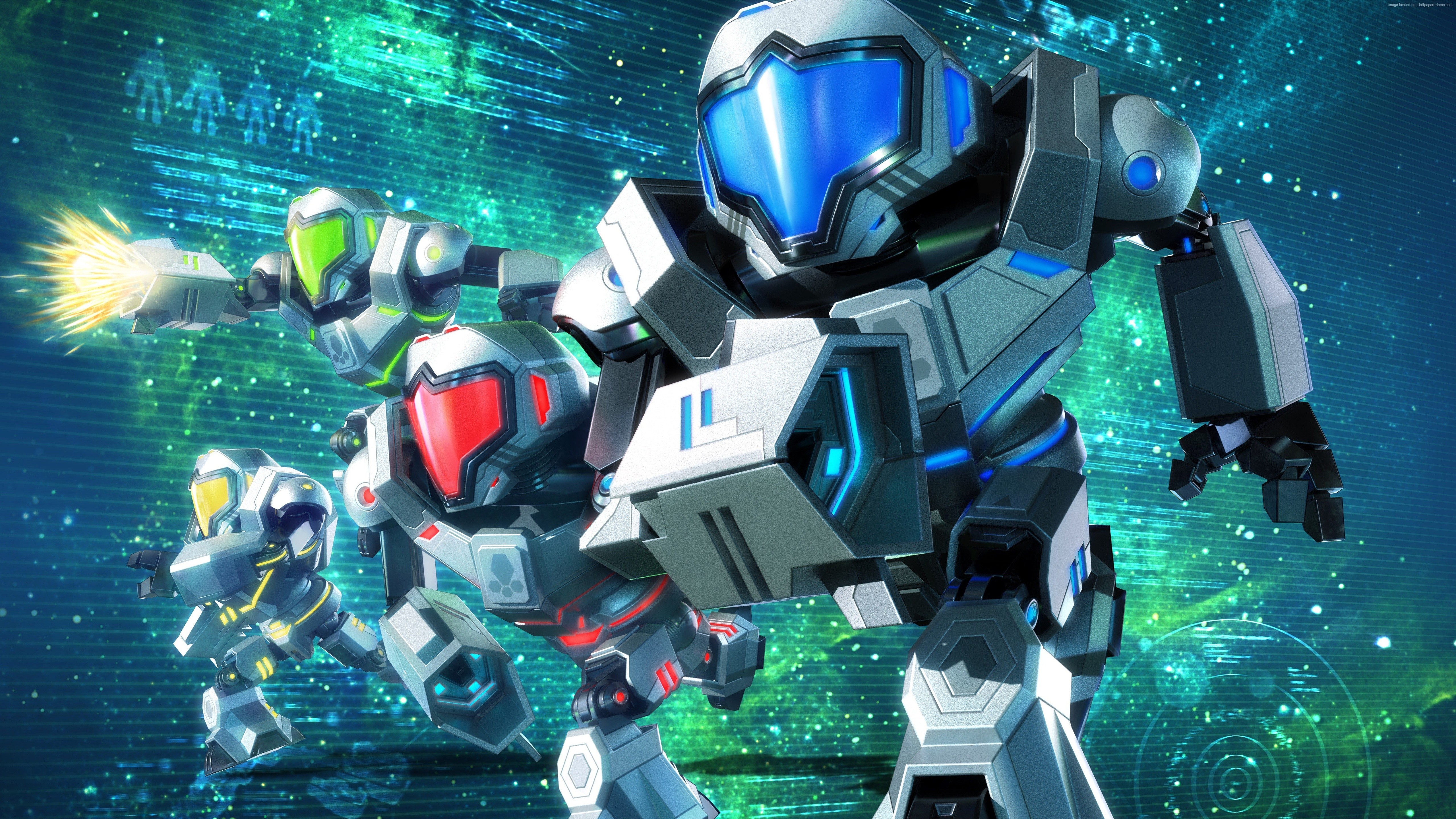 Metroid Prime: Federation Force robots in space HD Wallpaper