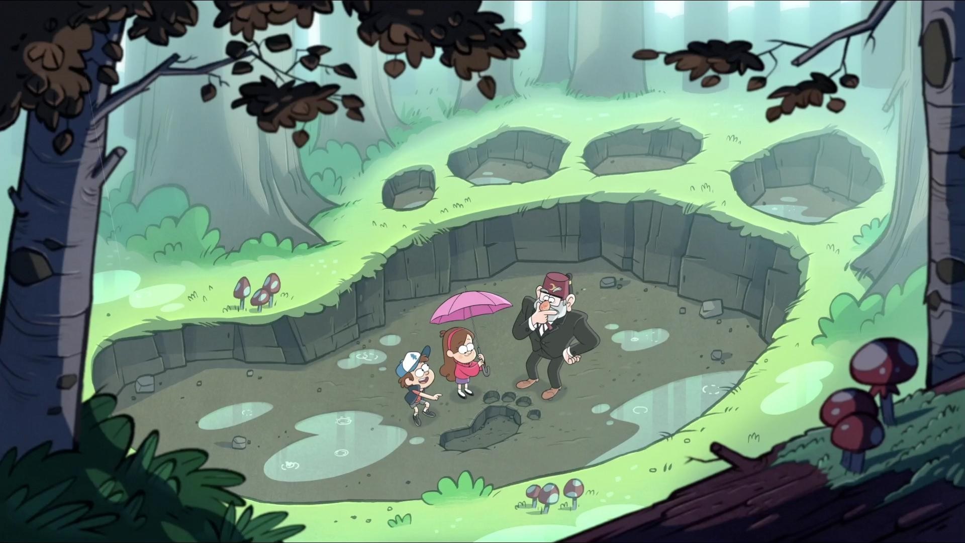 Dipper, Mabel, and Grunkle Stan in Gravity Falls HD Wallpaper