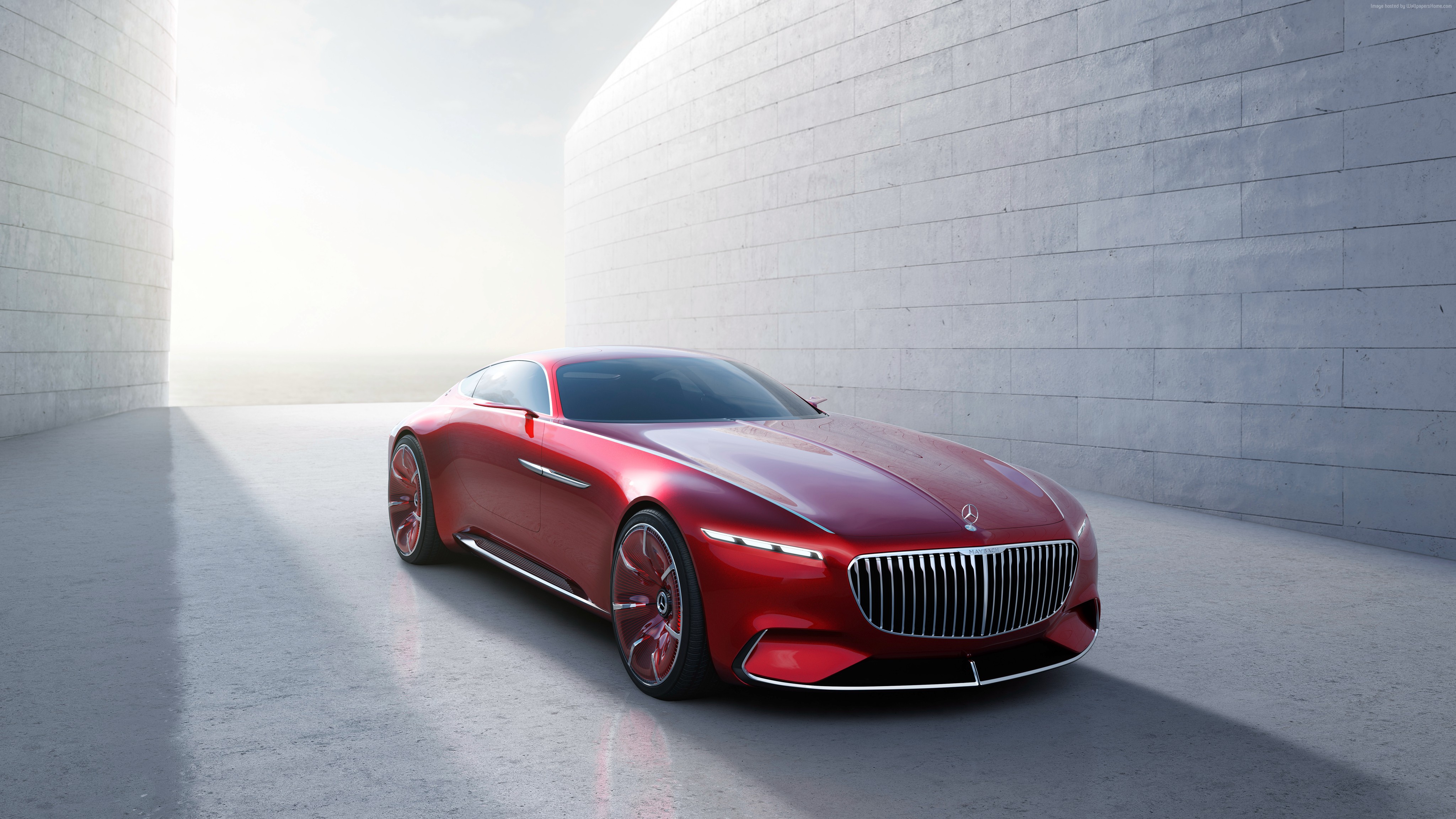 Red Vision Mercedes Maybach 6 concept car HD Wallpaper