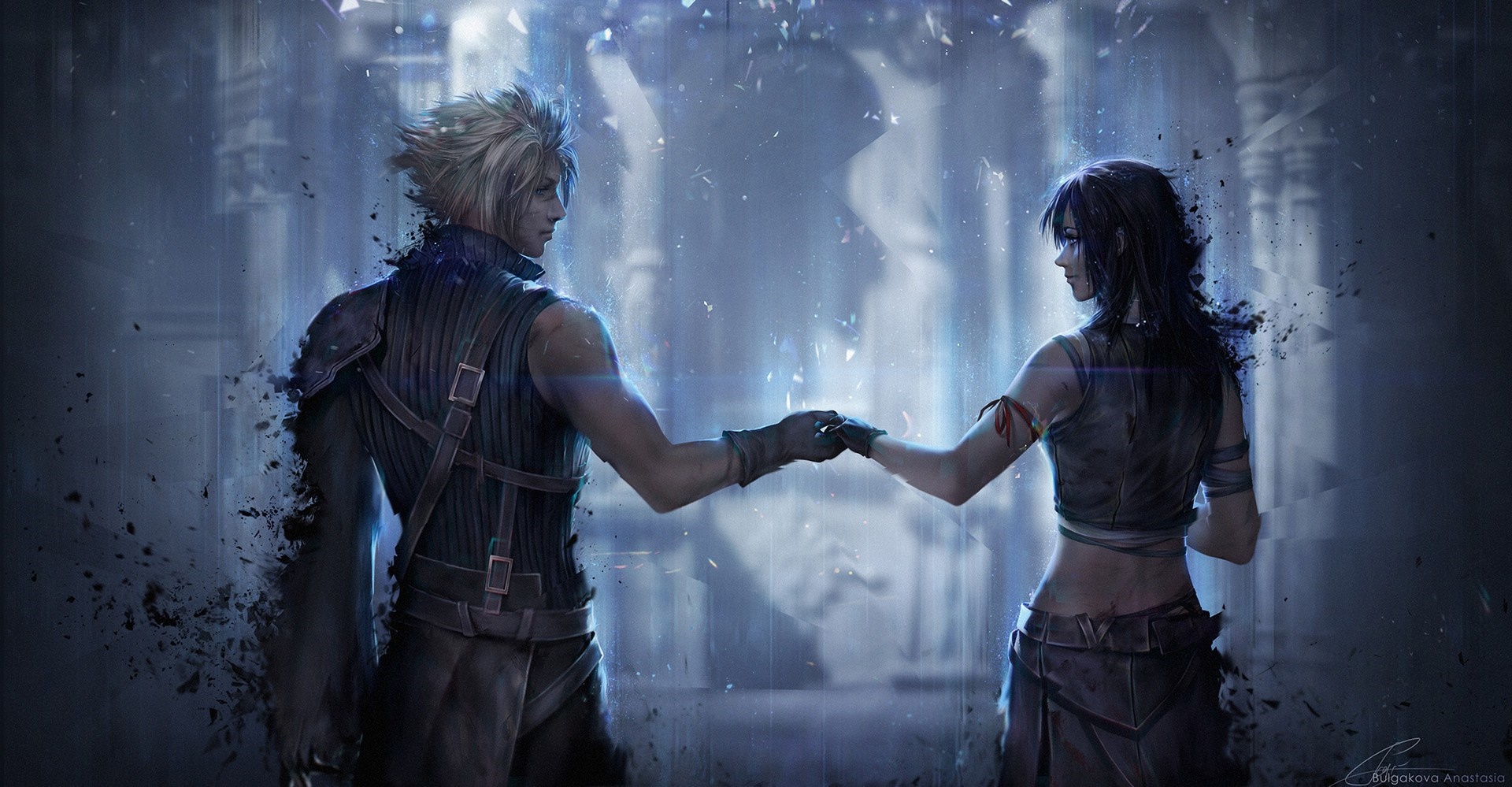 Cloud Strife and Tifa Lockhart from Final Fantasy VII HD Wallpaper