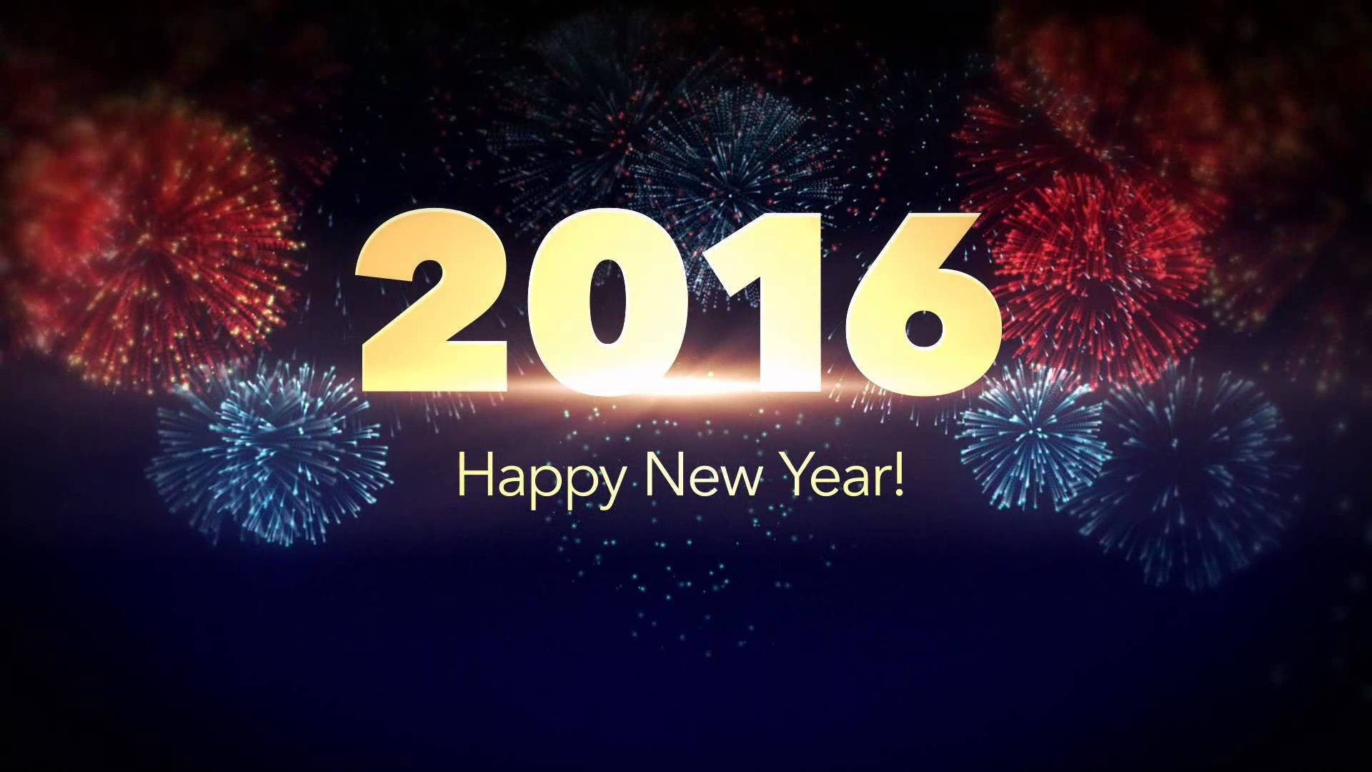 2016 Happy New Year Fireworks HD Wallpaper
