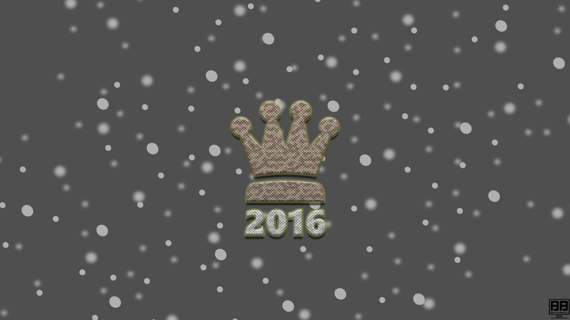 Crown with 2016 text and falling snow HD Wallpaper