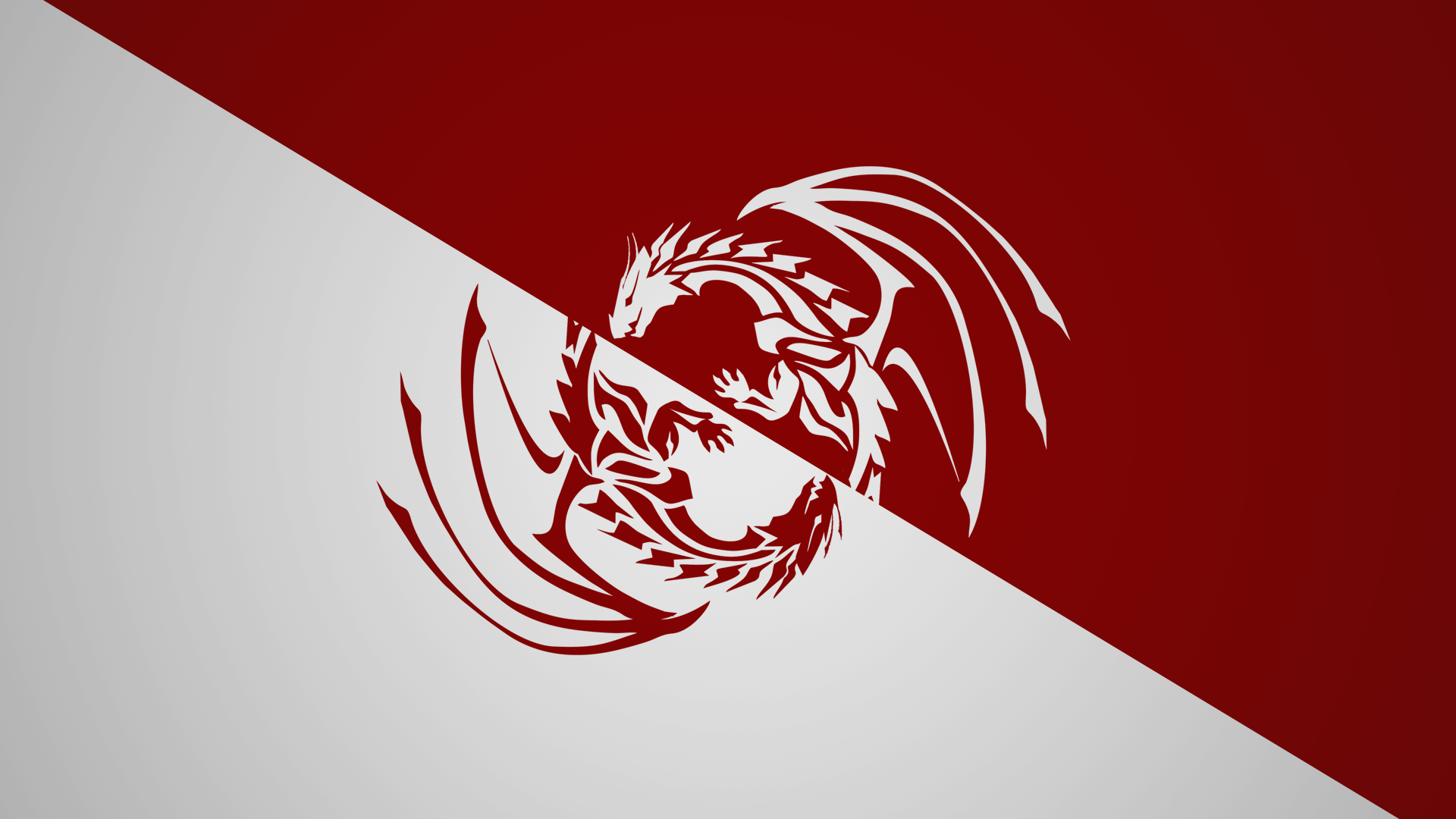 Two stylized dragons in a Yin and Yang formation HD Wallpaper