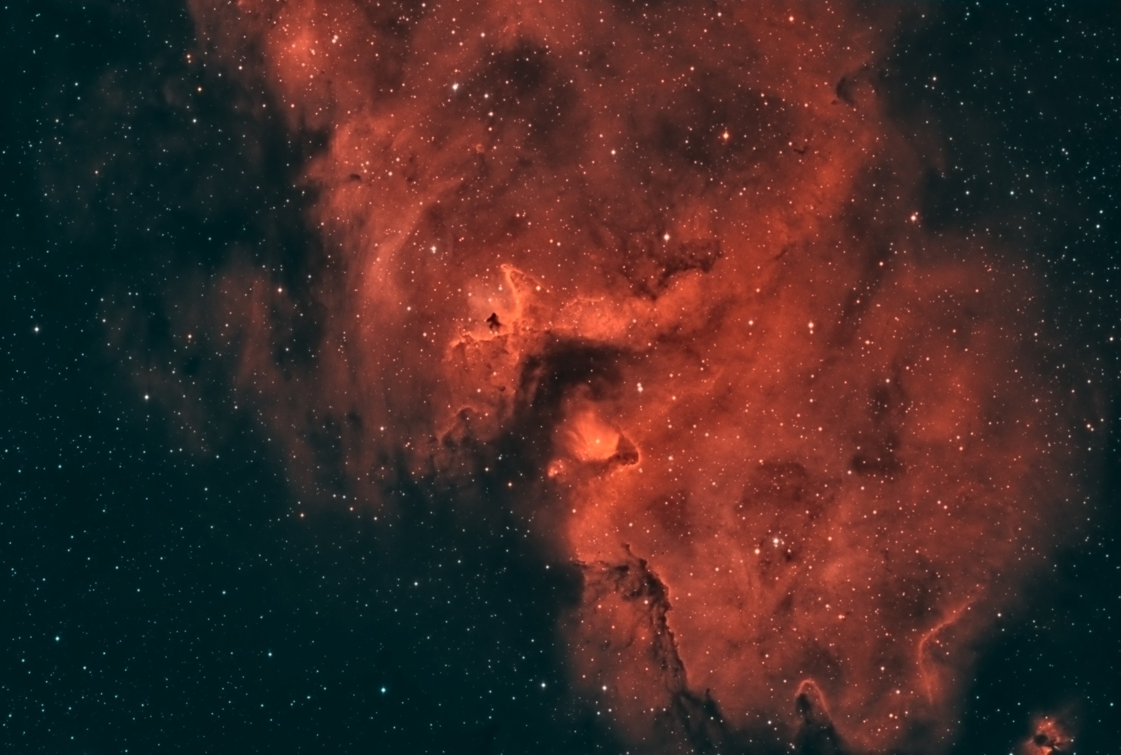 Red nebula with stars in outer space HD Wallpaper