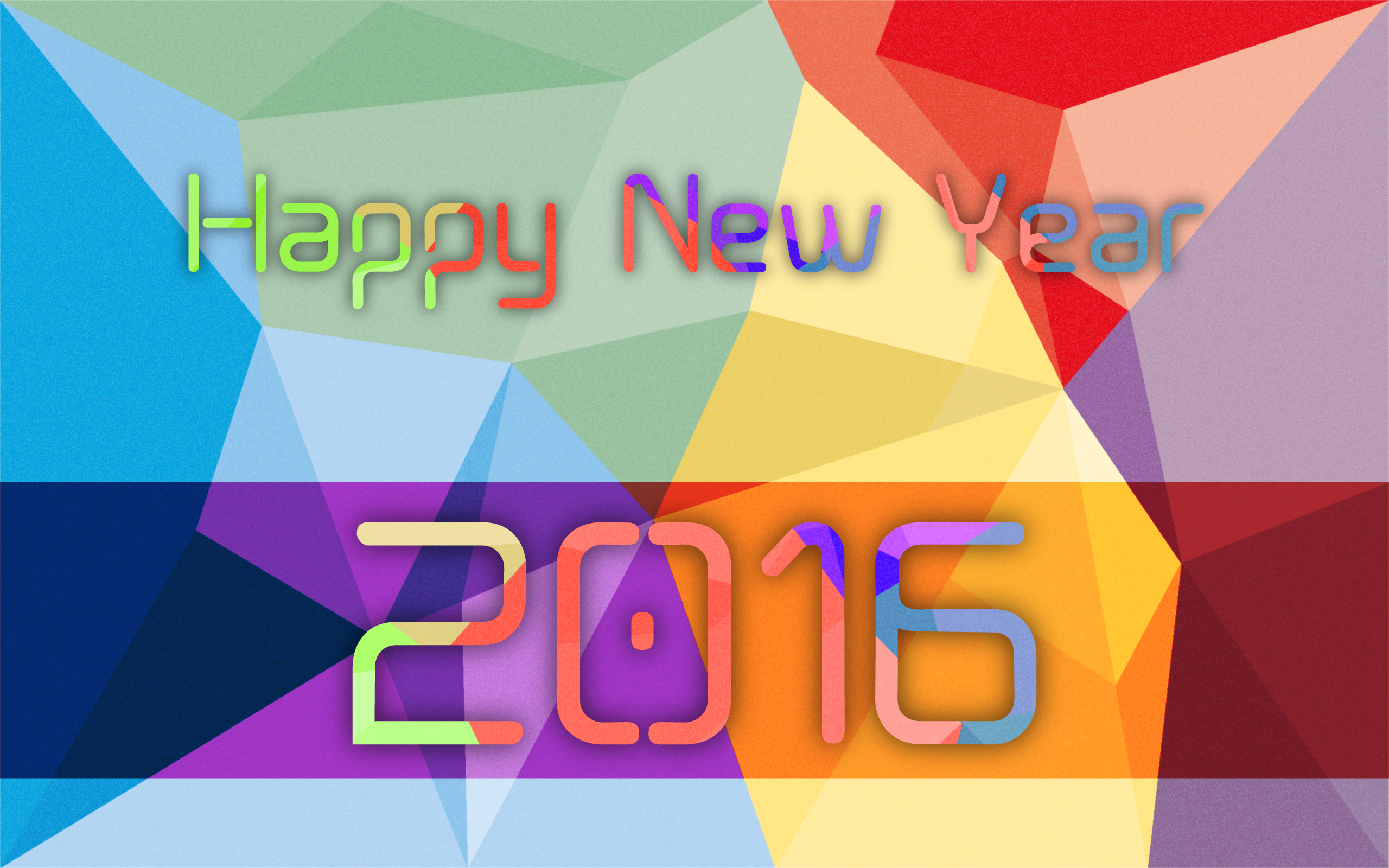 Happy New Year 2016 abstract geometric design HD Wallpaper