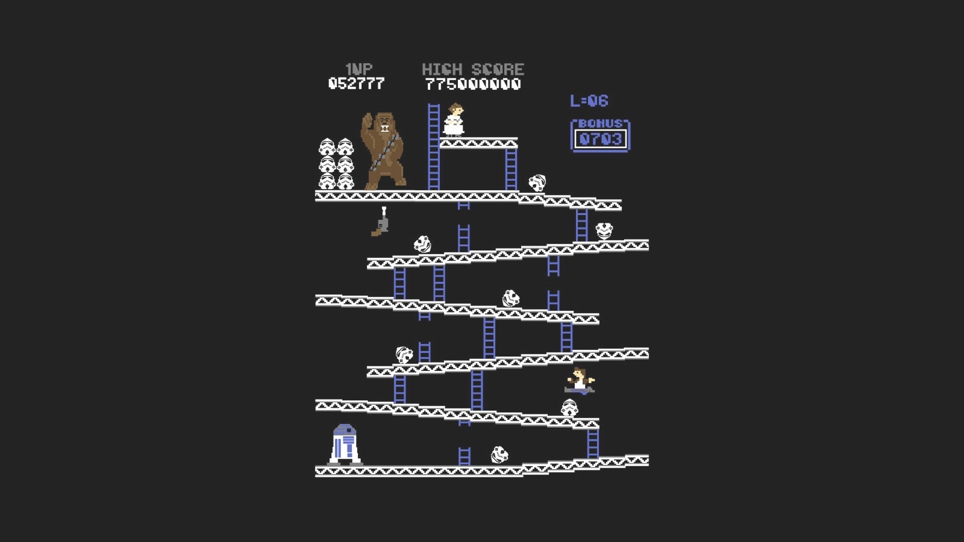 Donkey Kong style Star Wars game screenshot HD Wallpaper