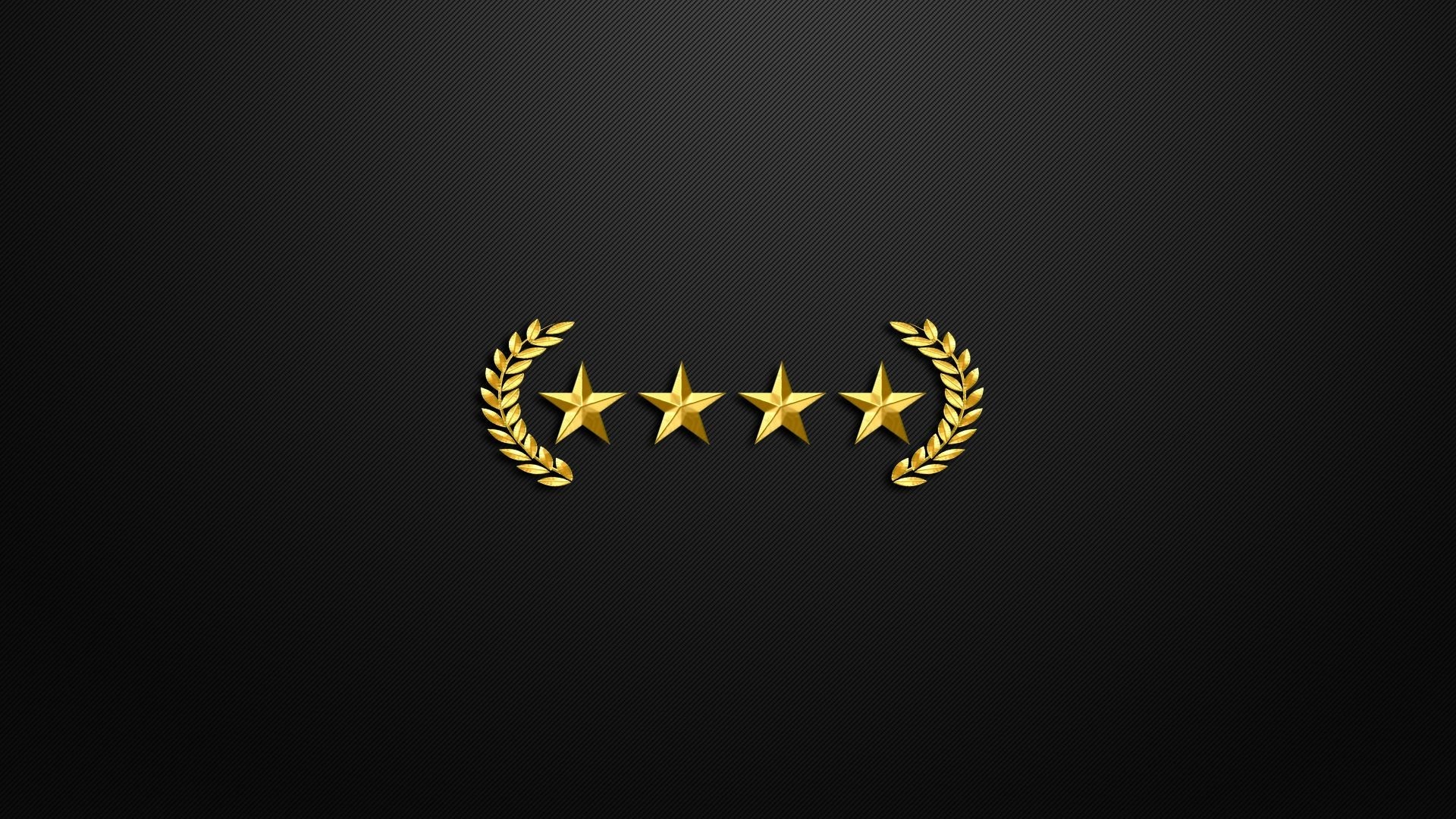 Four Golden Stars with Laurel Wreath HD Wallpaper