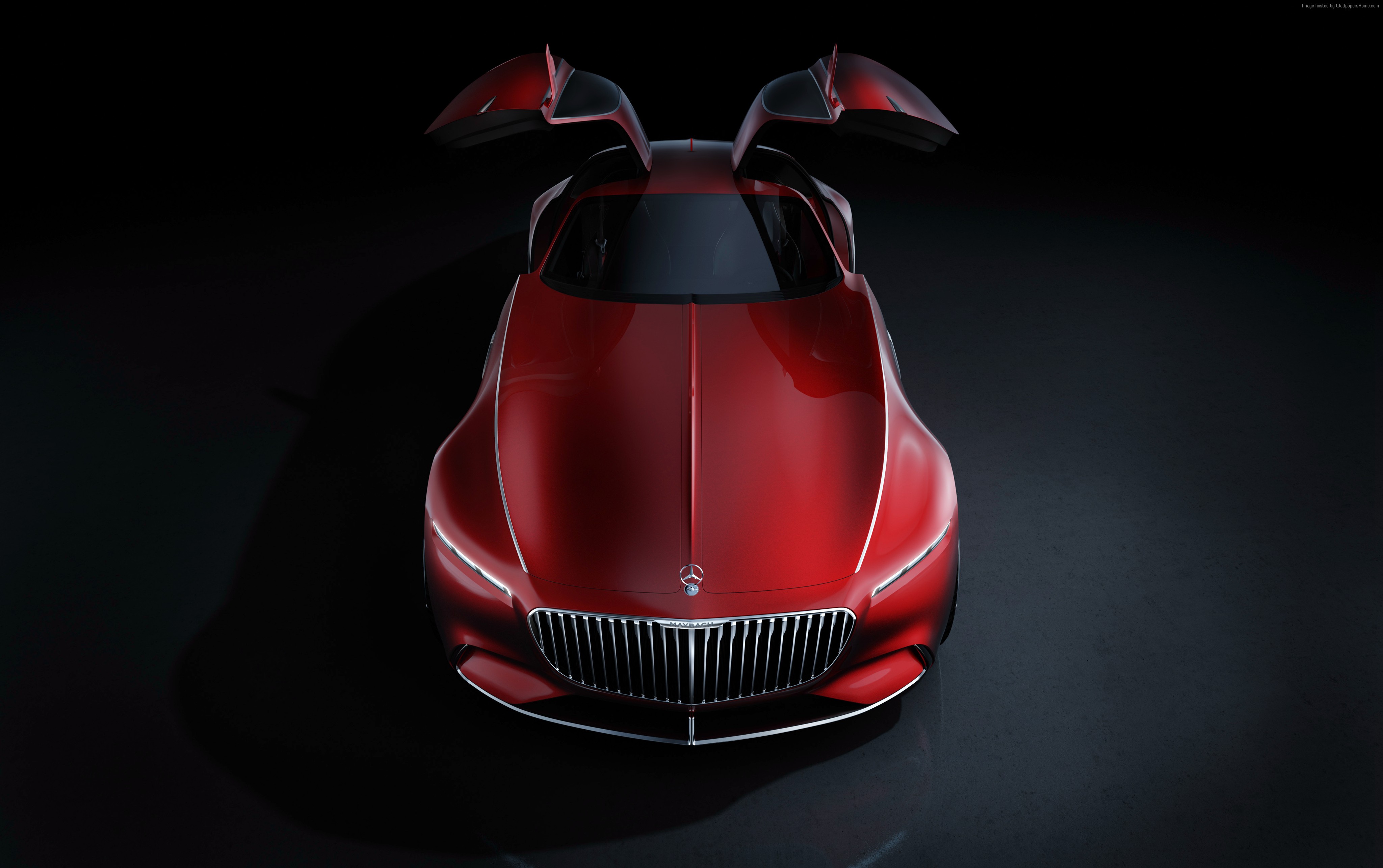 Vision Mercedes-Maybach 6 red concept car with doors open HD Wallpaper