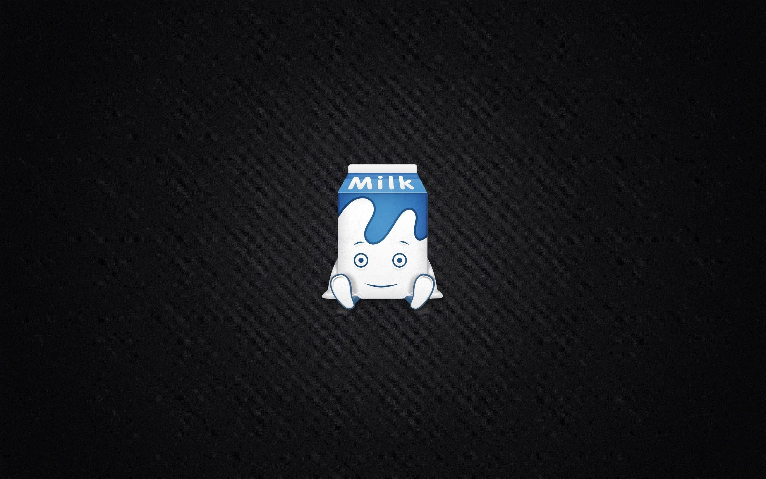 Cute milk carton character with 'MILK' text HD Wallpaper