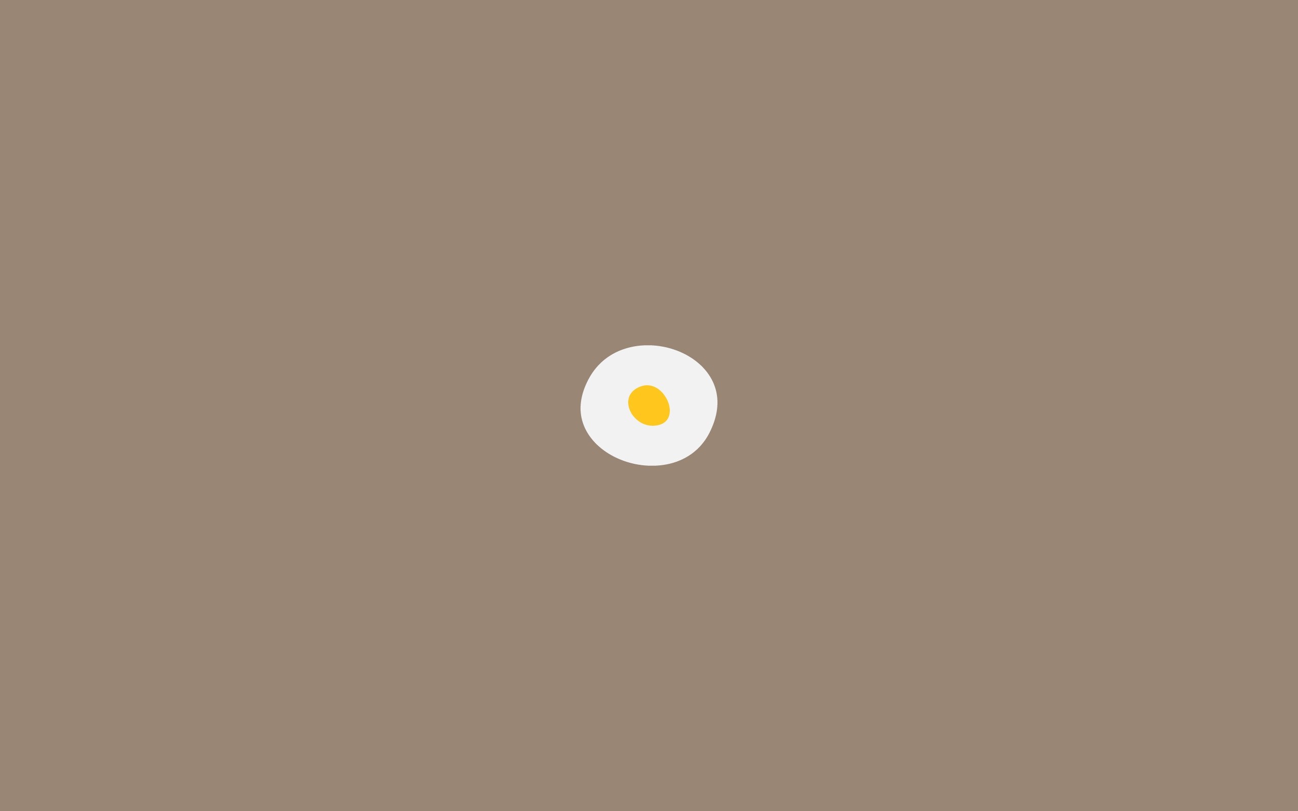 Minimalist fried egg on brown background HD Wallpaper