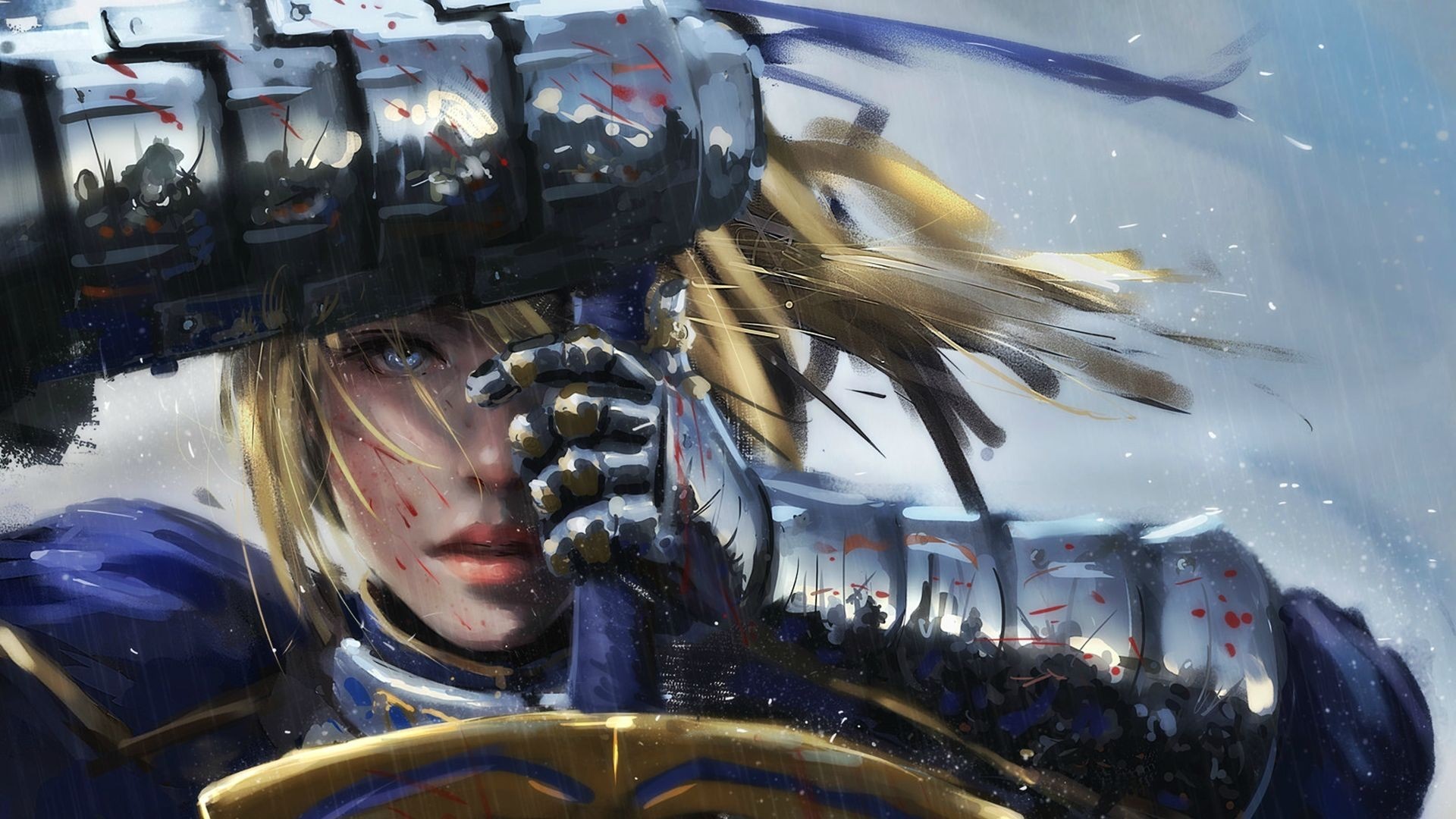 Saber from Fate Series in battle HD Wallpaper