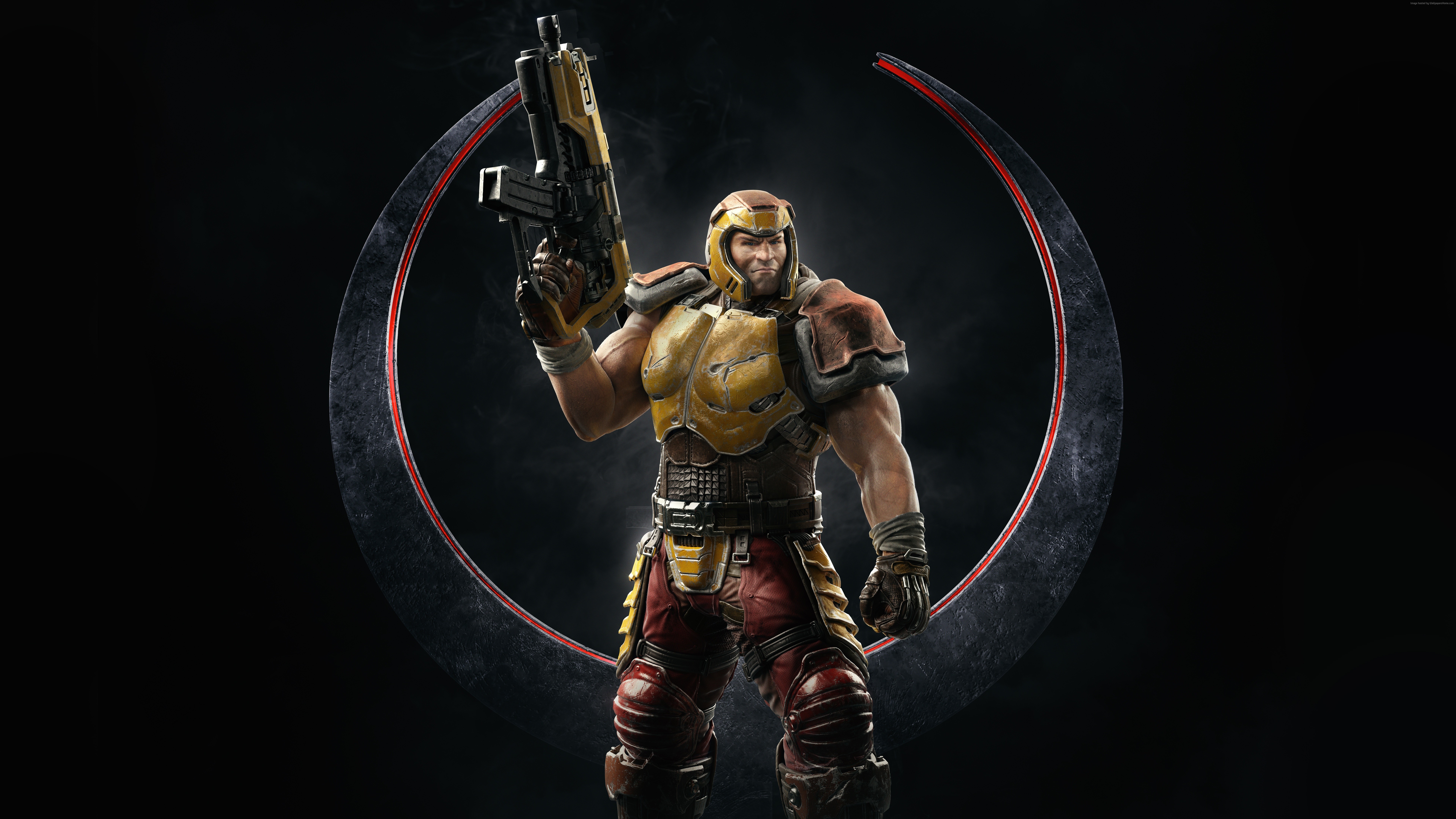 Ranger from Quake Champions holding a weapon HD Wallpaper