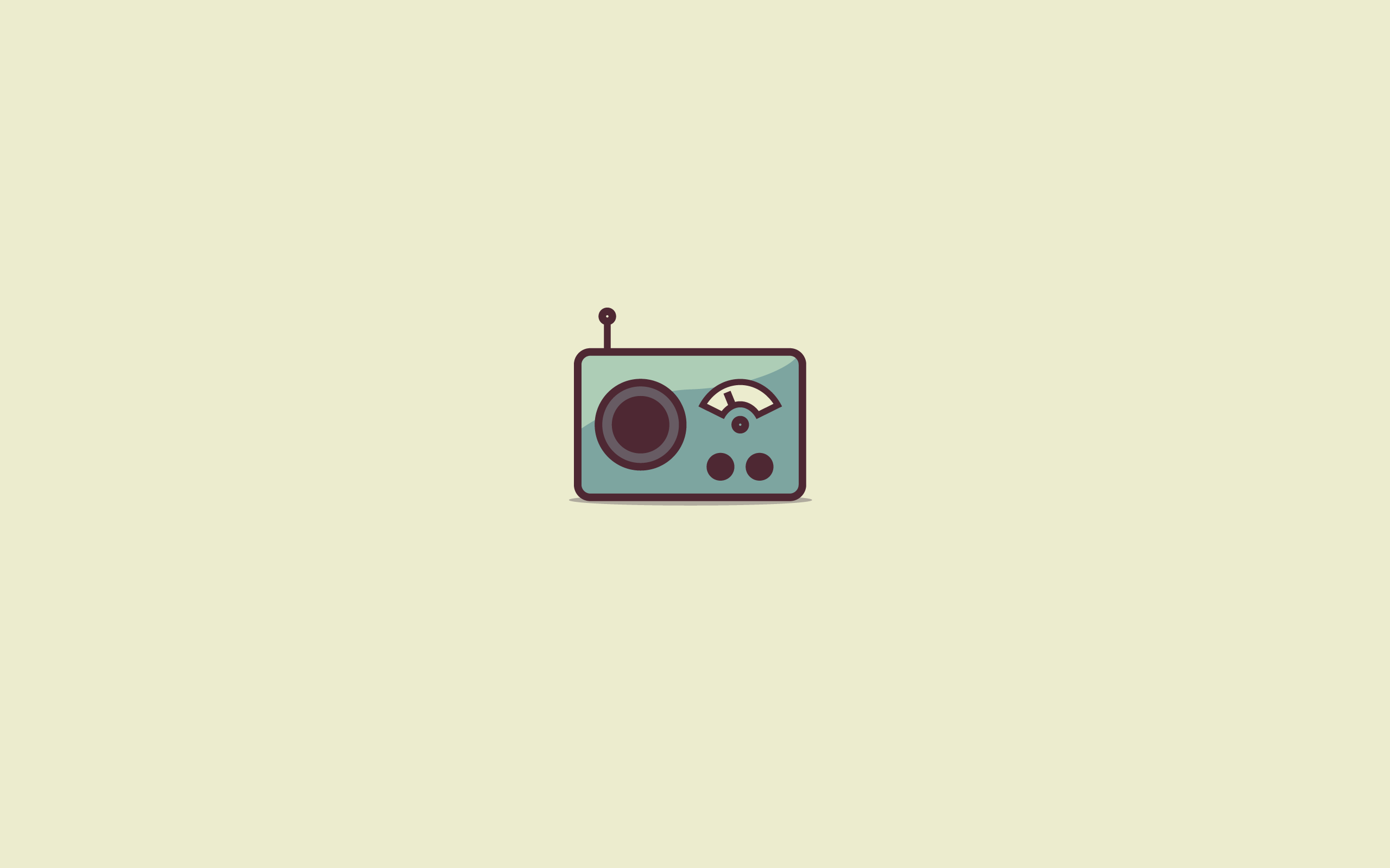 Minimalist illustration of a vintage radio HD Wallpaper