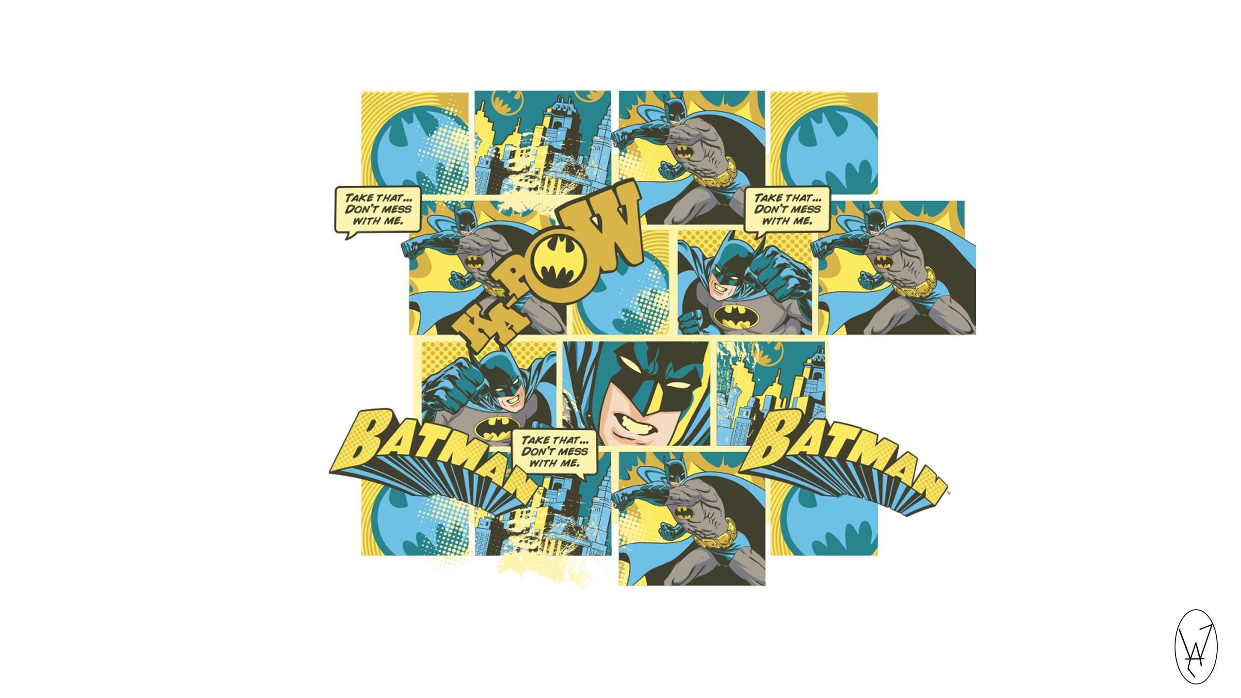 Batman comic panels with action words HD Wallpaper