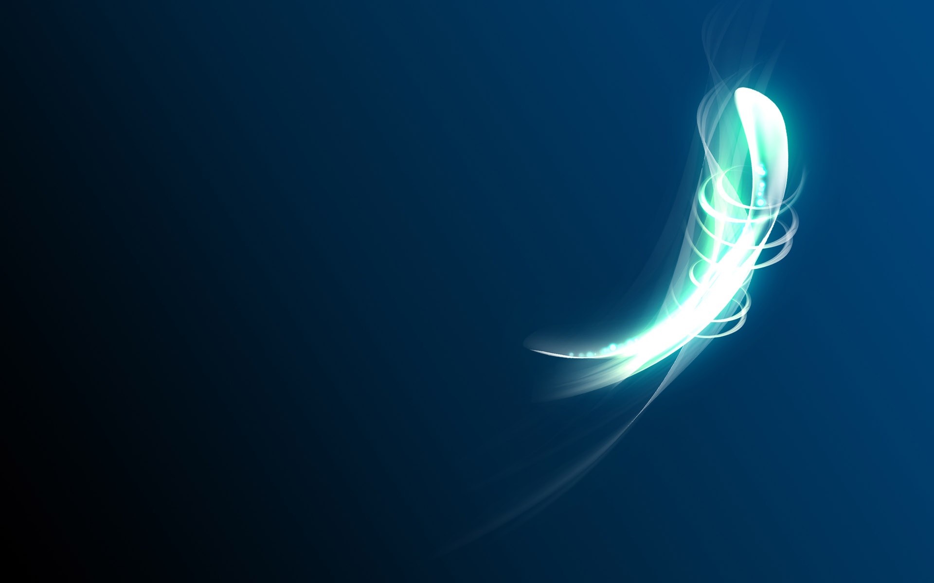 Abstract glowing light trails on dark blue background HD Wallpaper