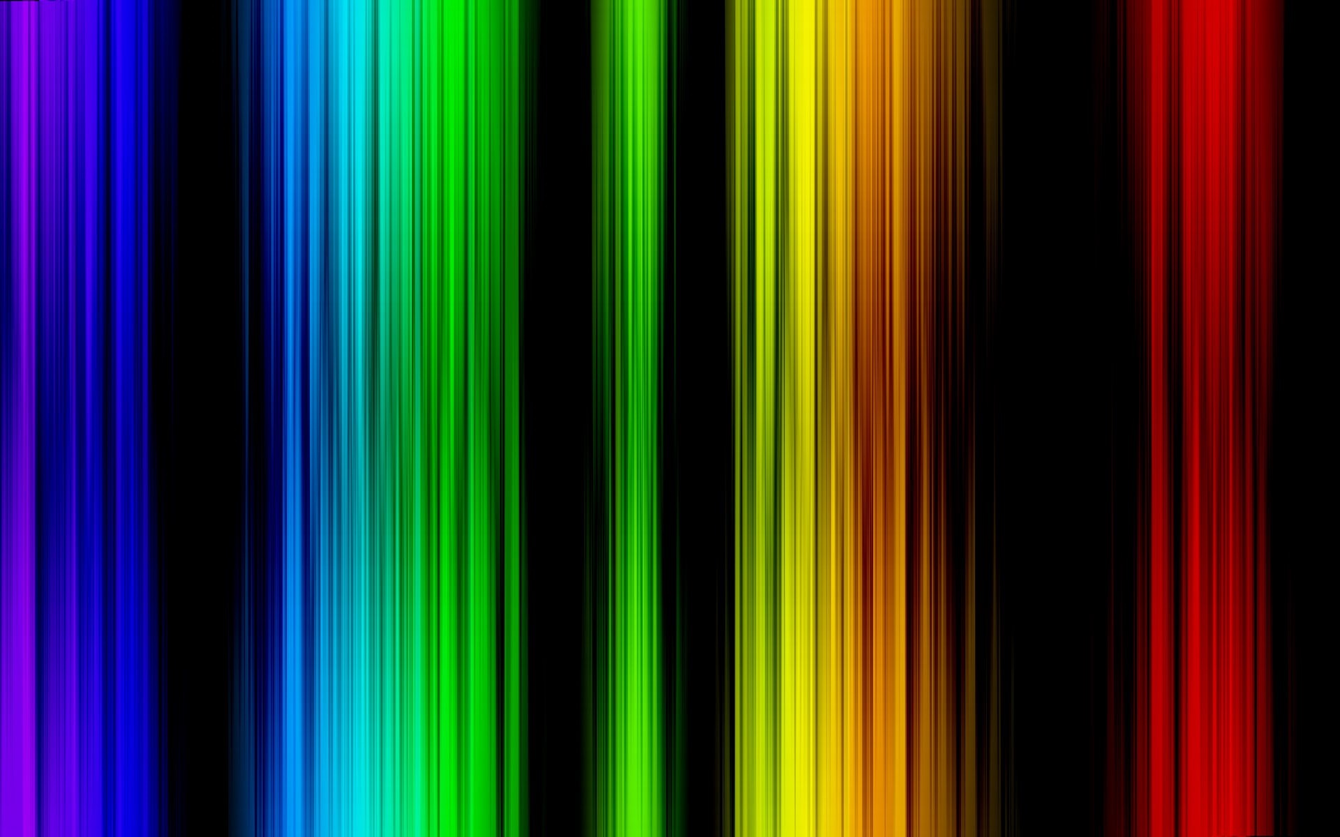 Abstract rainbow stripes on black background HD Wallpaper