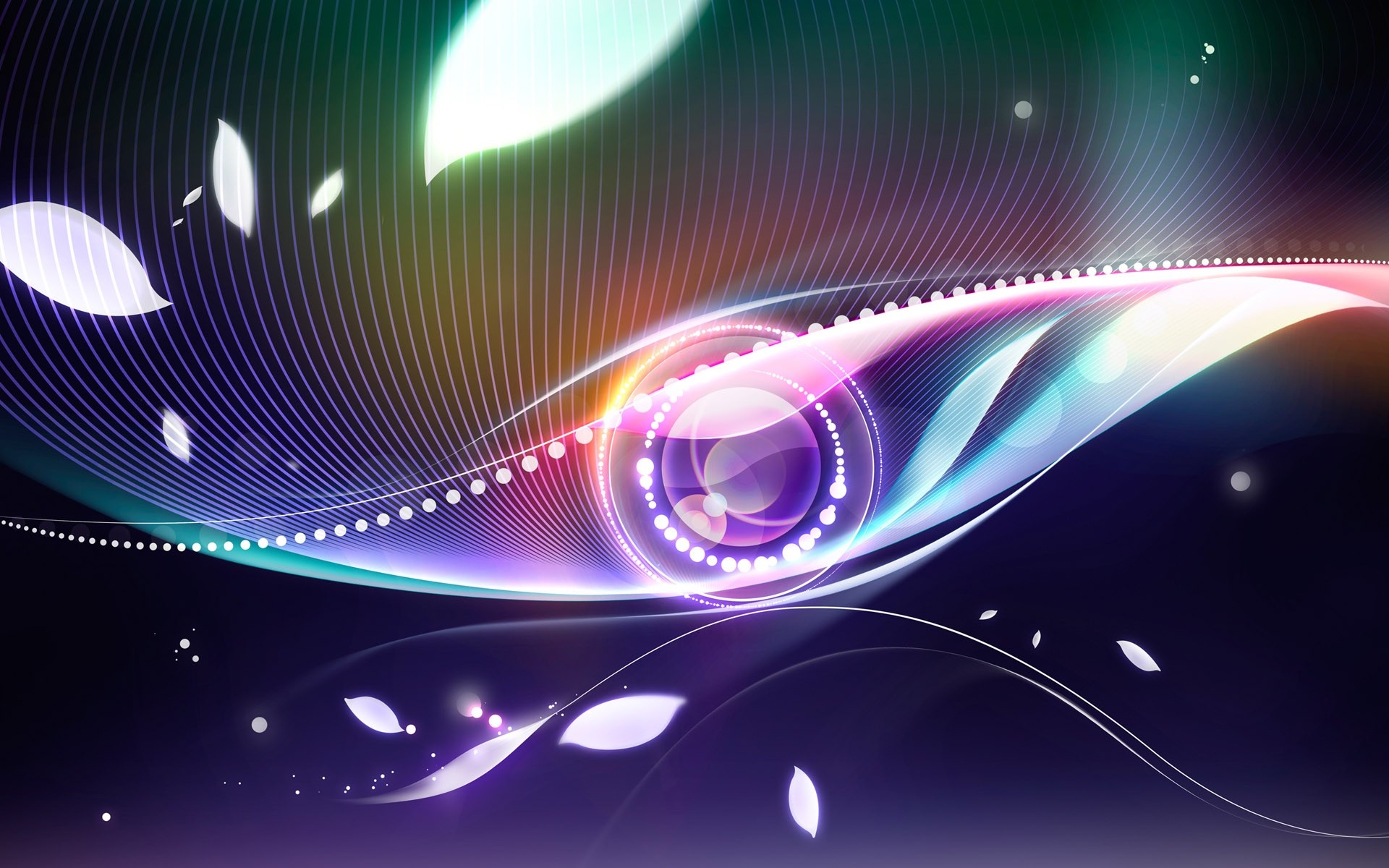 Abstract colorful light waves and shapes HD Wallpaper