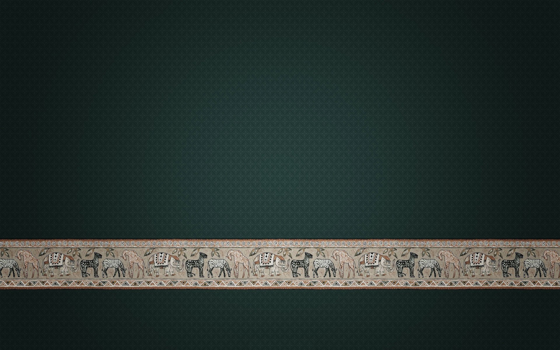 Decorative border with elephants and zebras HD Wallpaper