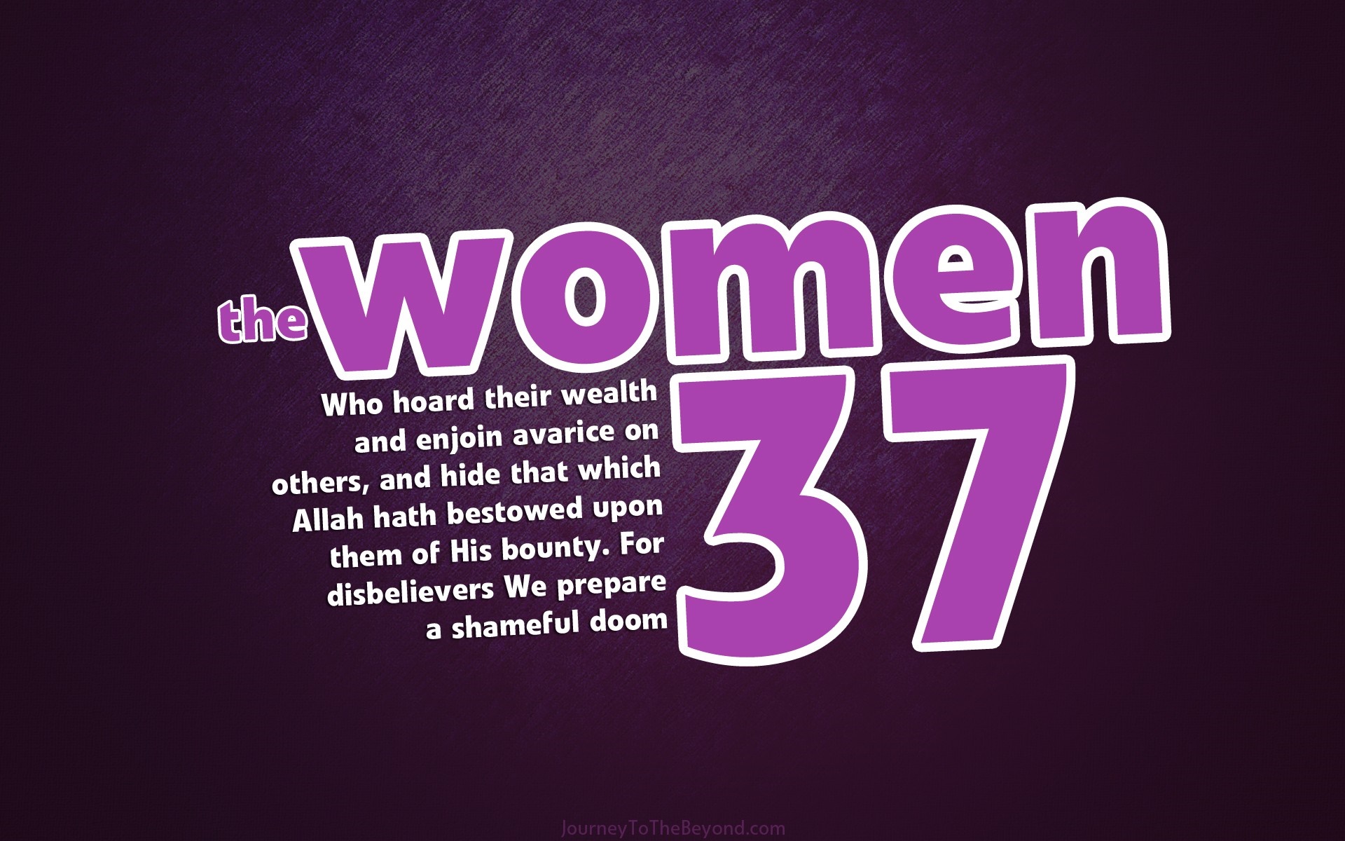 The Women 37 Quran Verse HD Wallpaper