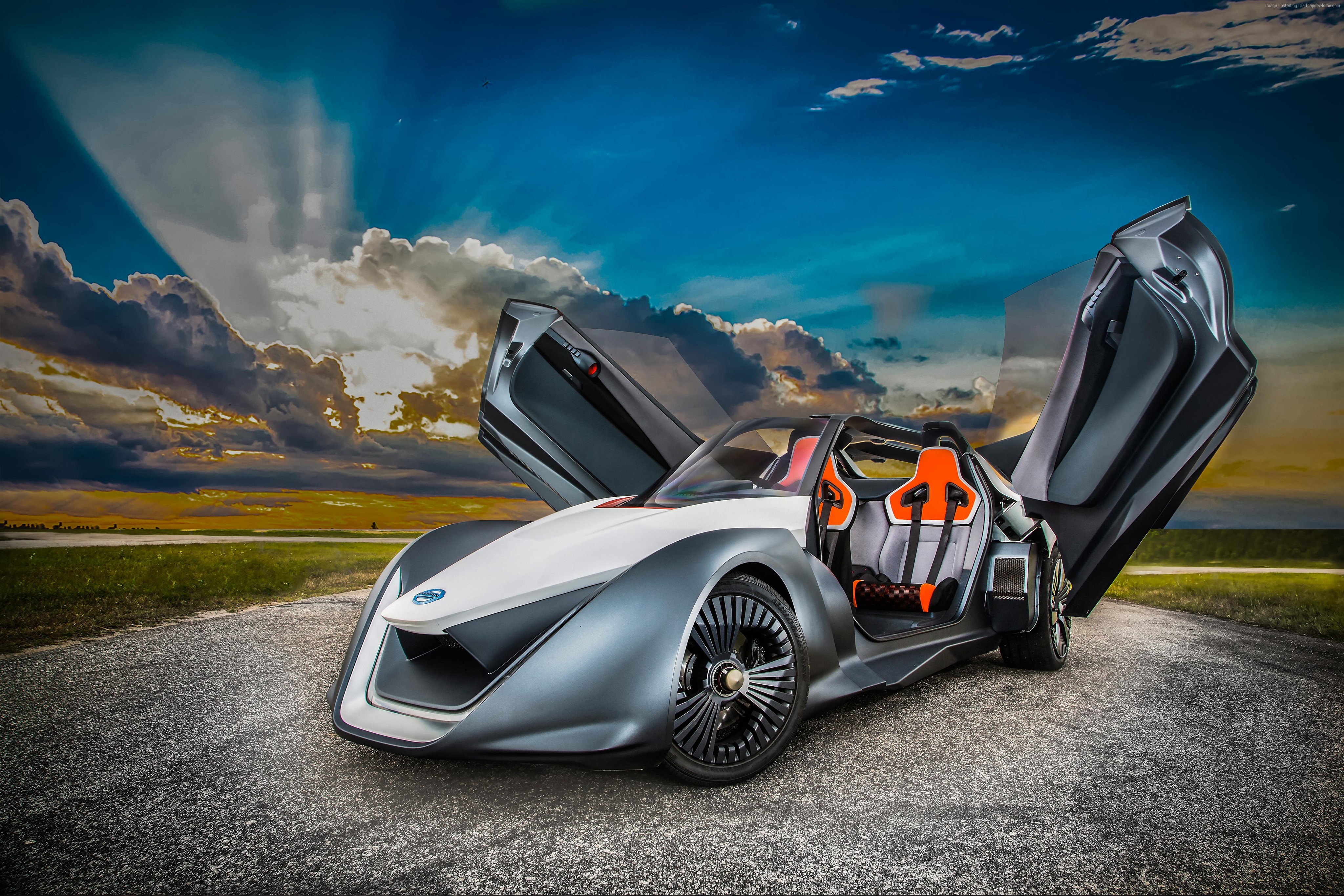 Nissan BladeGlider electric concept car with doors open HD Wallpaper