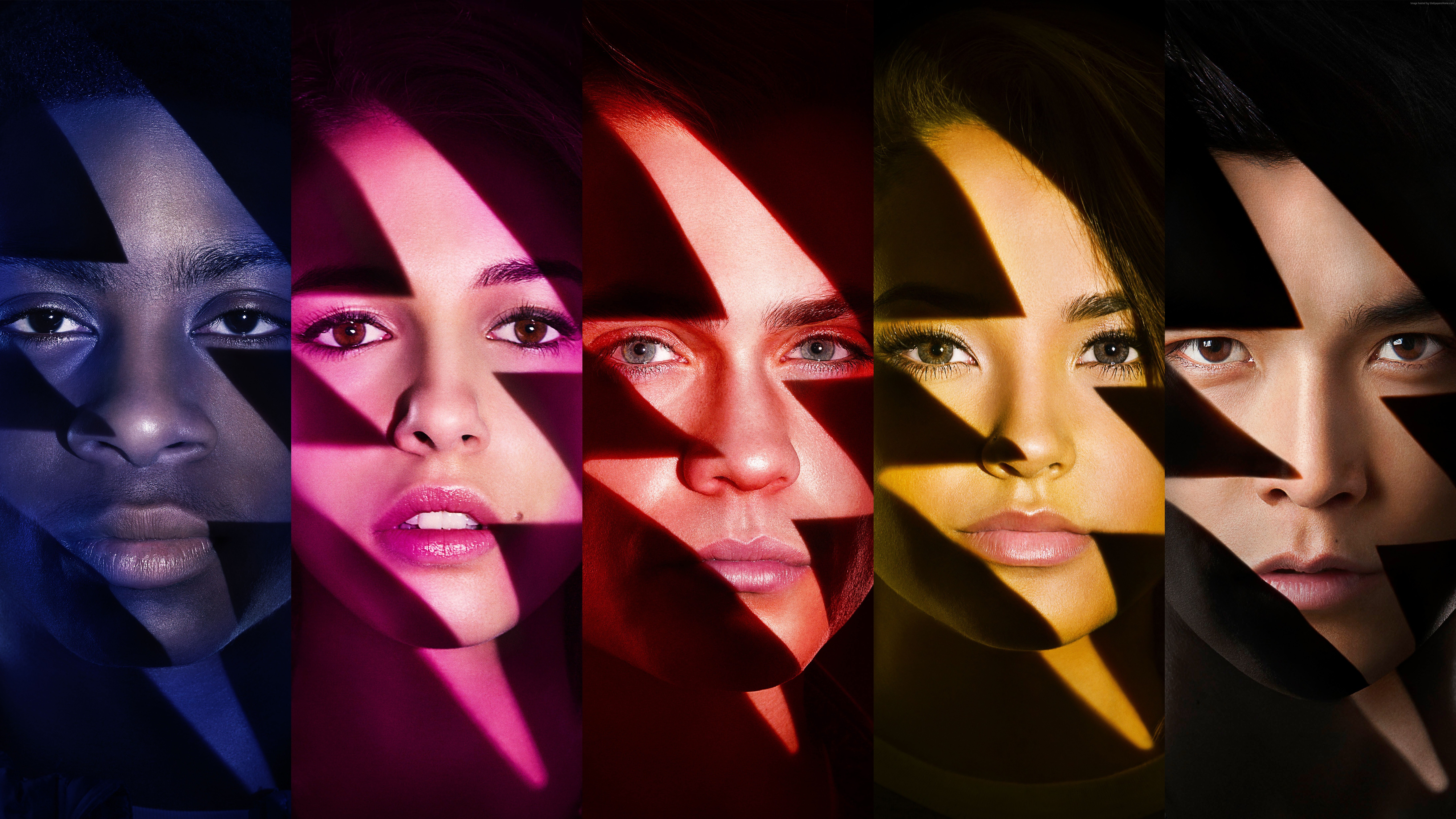 Power Rangers team faces forward HD Wallpaper