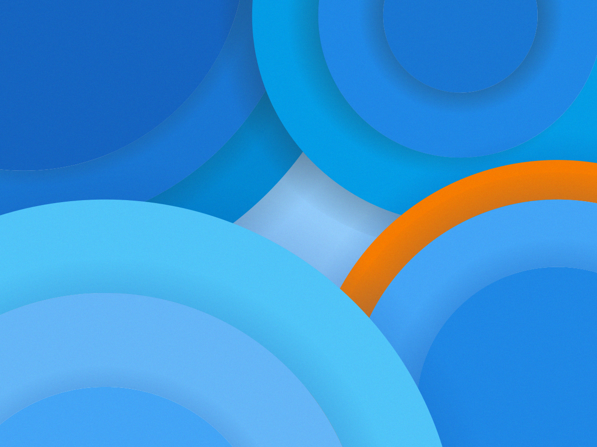 Abstract blue and orange circles with material design HD Wallpaper