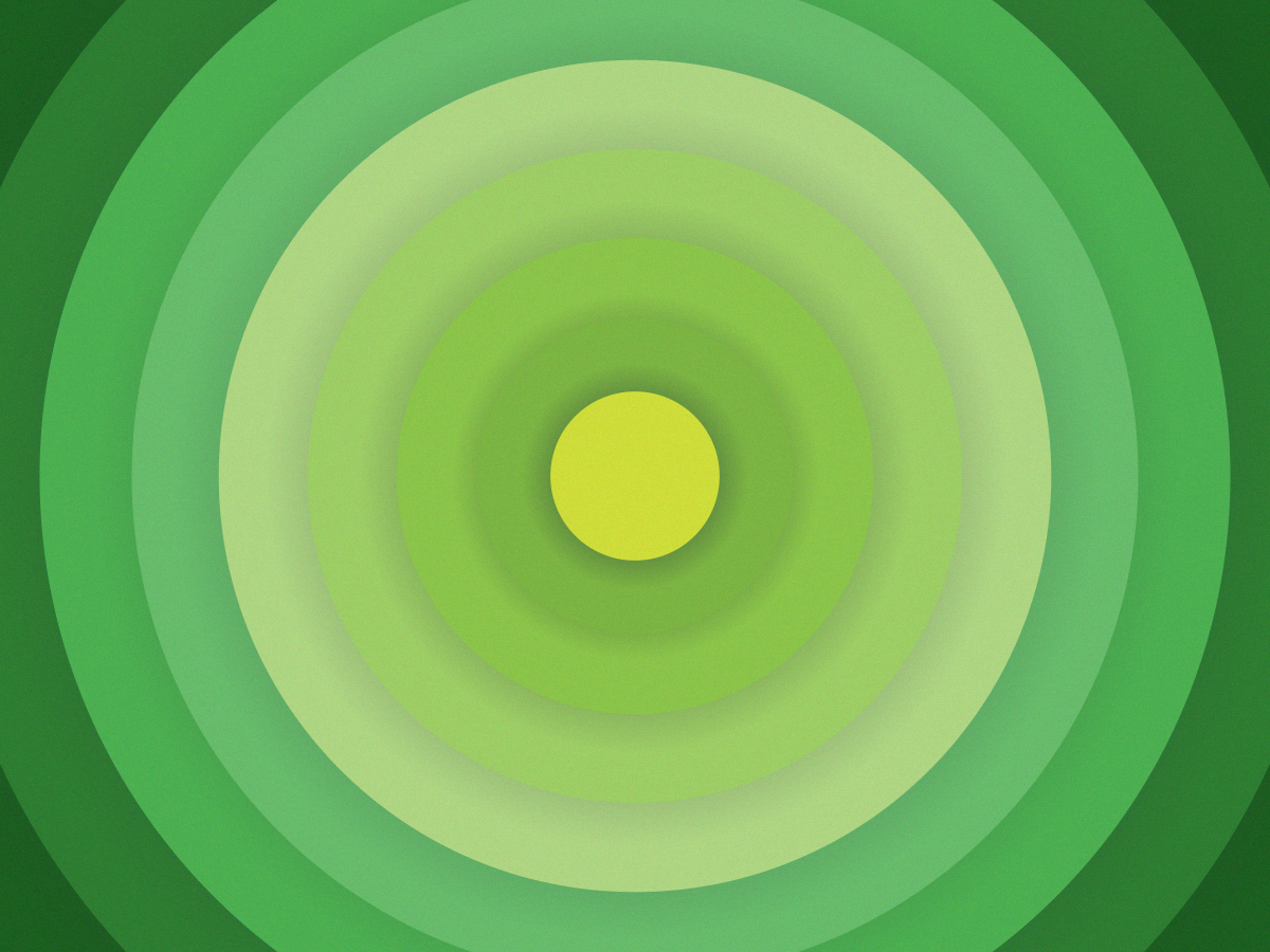 Concentric green circles with yellow center HD Wallpaper