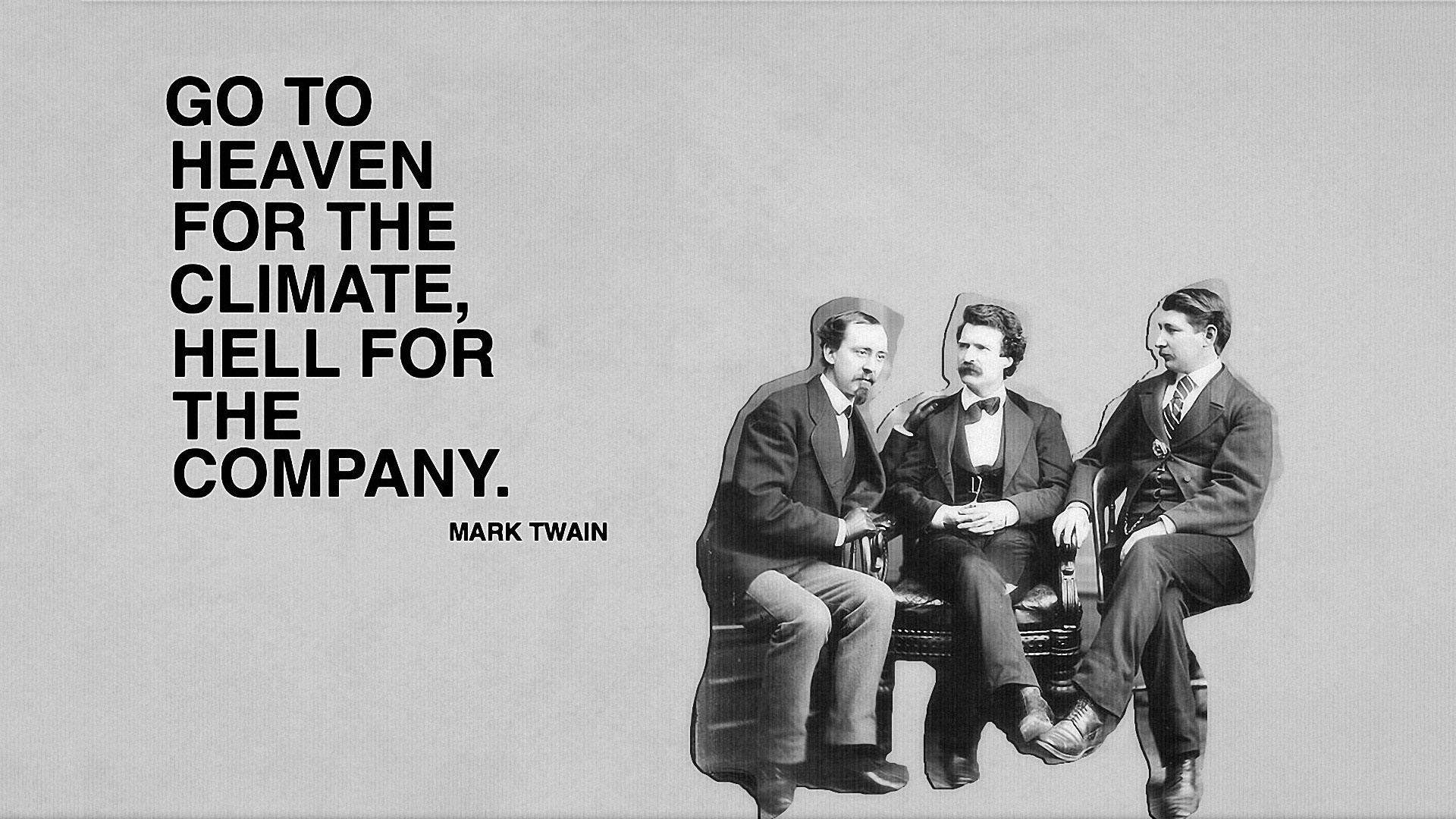Mark Twain quote about Heaven and Hell HD Wallpaper