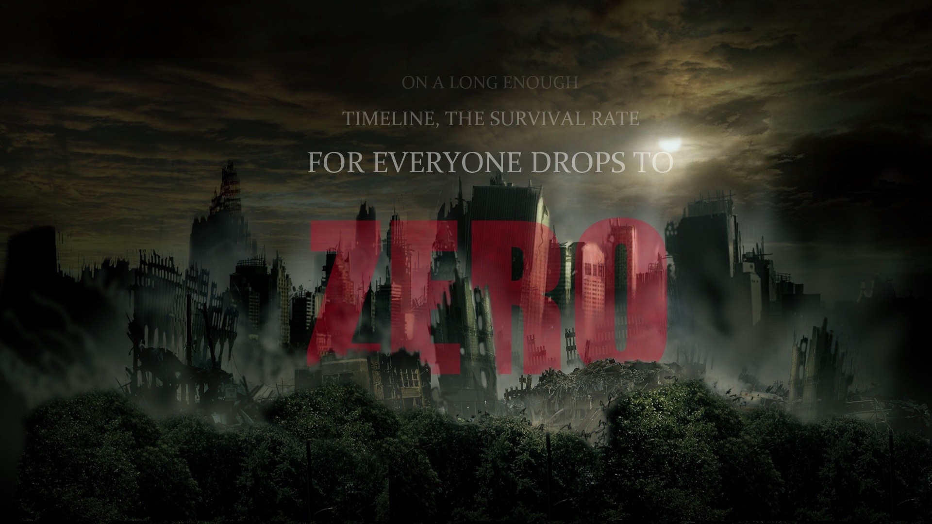 Quote about survival rate dropping to zero HD Wallpaper