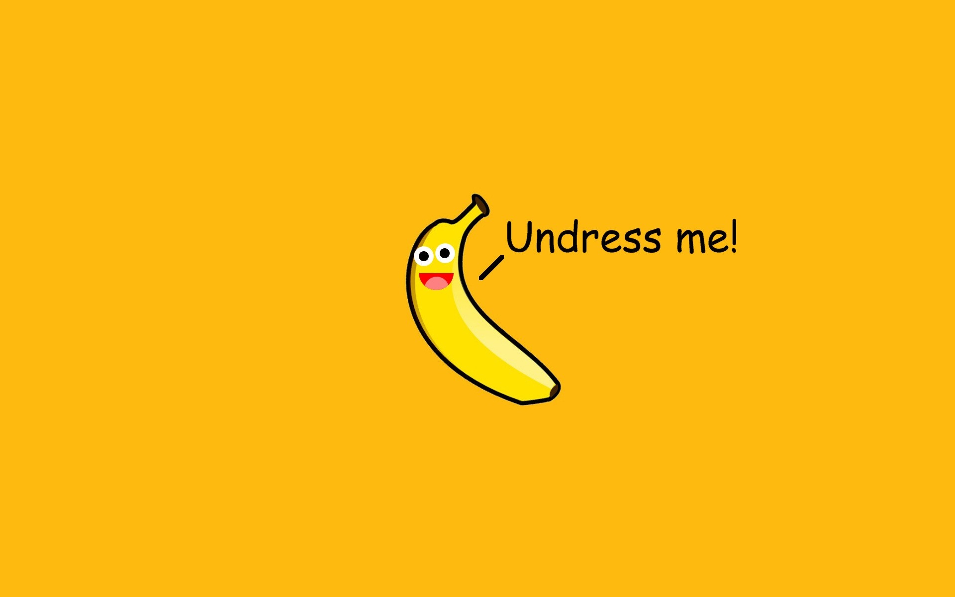 Banana with text "Undress me!" HD Wallpaper
