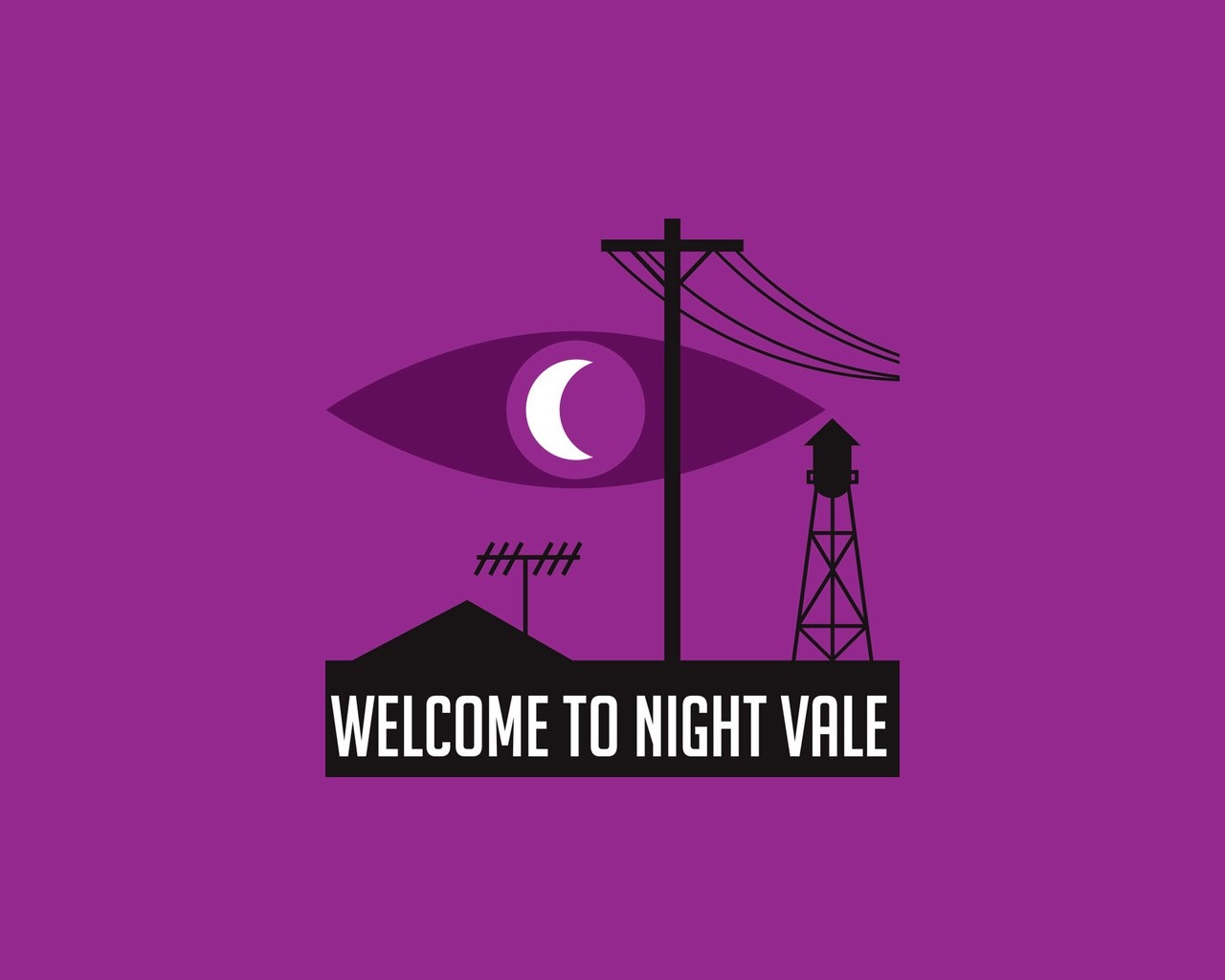 Welcome to Night Vale logo with eye and moon HD Wallpaper