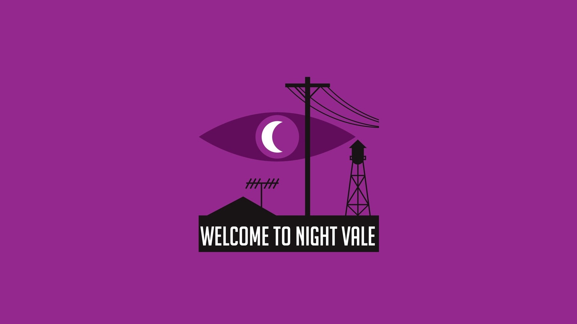 Welcome to Night Vale logo with eye and moon HD Wallpaper