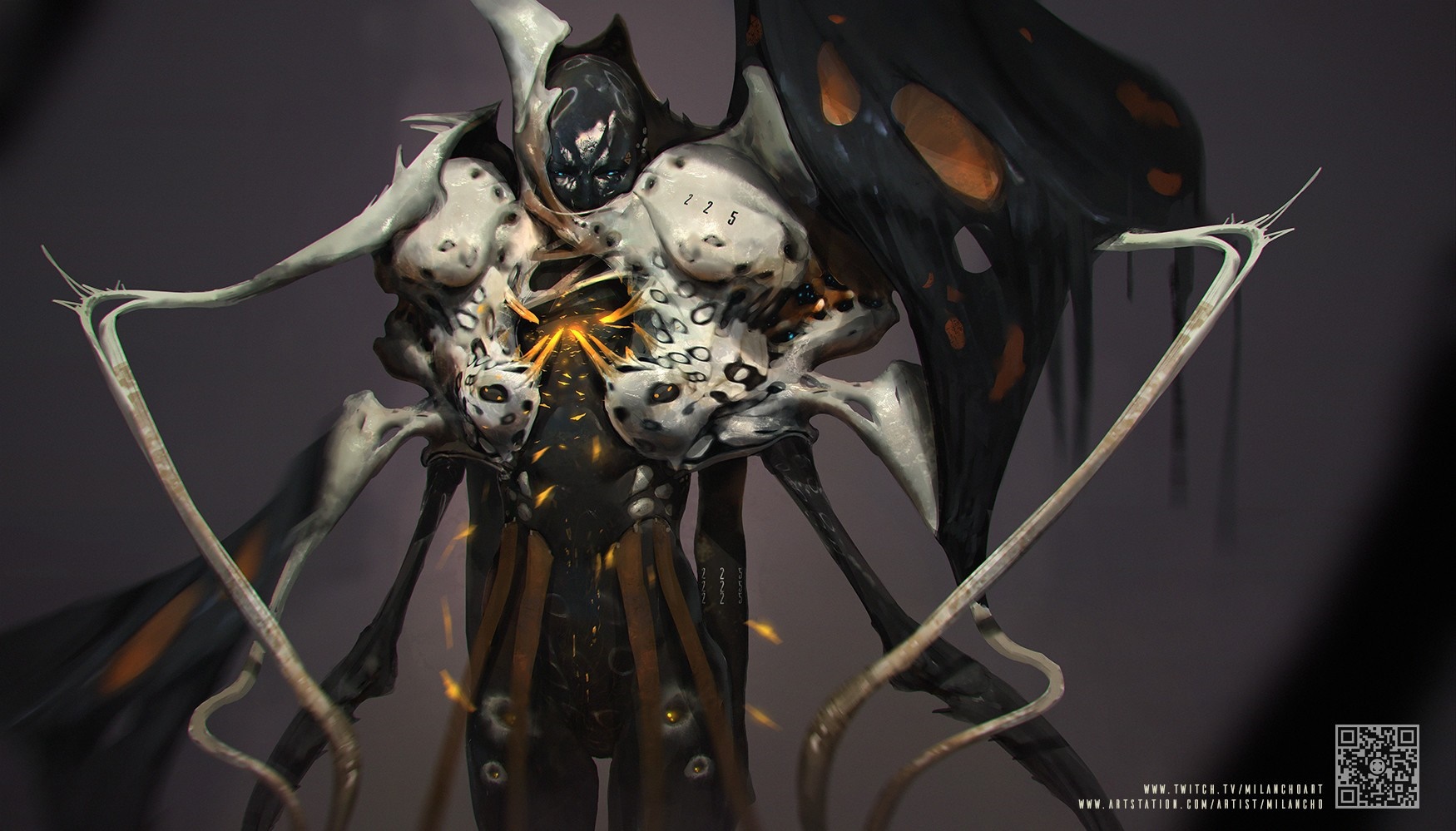 Concept art of a biomechanical creature by Milan Nikolic HD Wallpaper