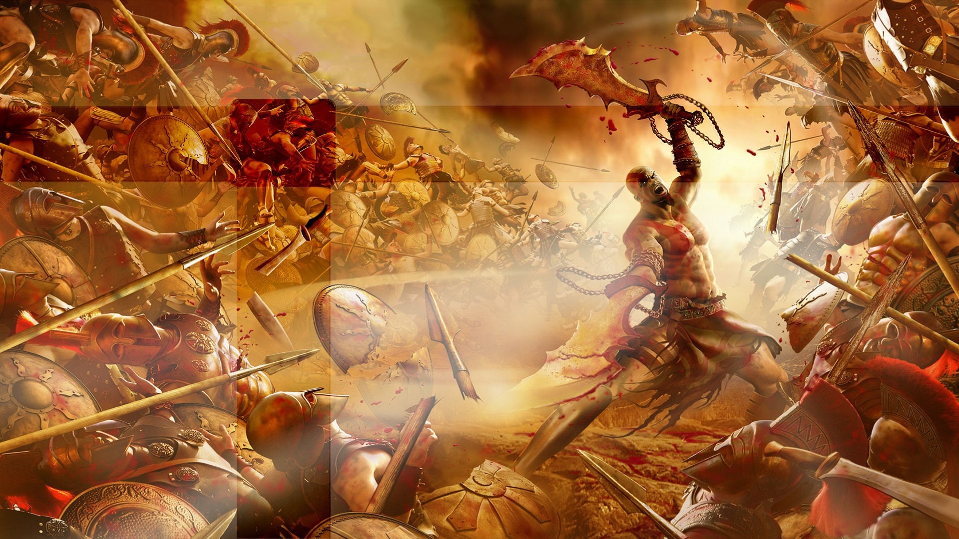 Kratos in battle from God of War HD Wallpaper